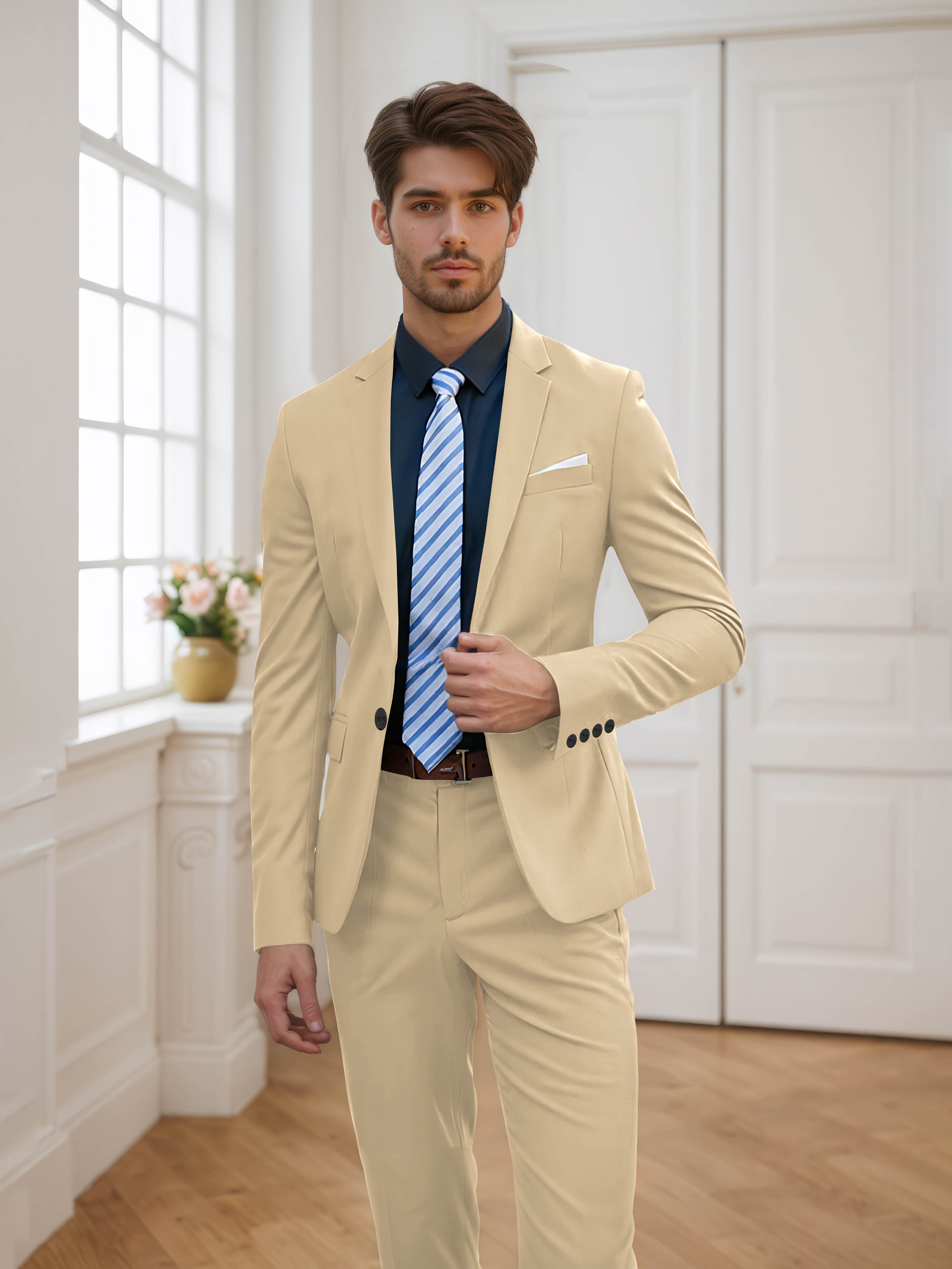 Flattering Men's One Button 2 Pieces Wedding Suits