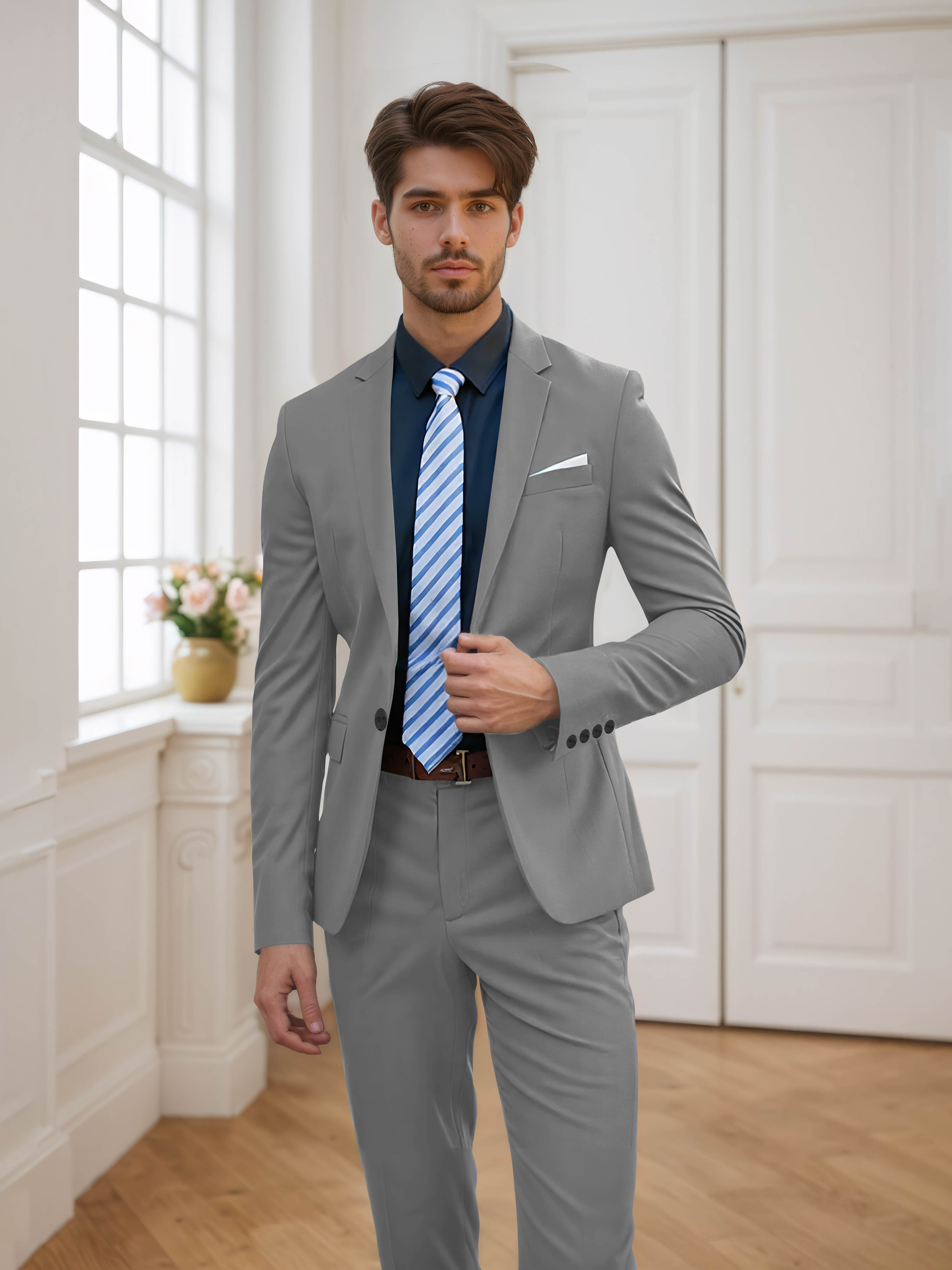 Flattering Men's One Button 2 Pieces Wedding Suits