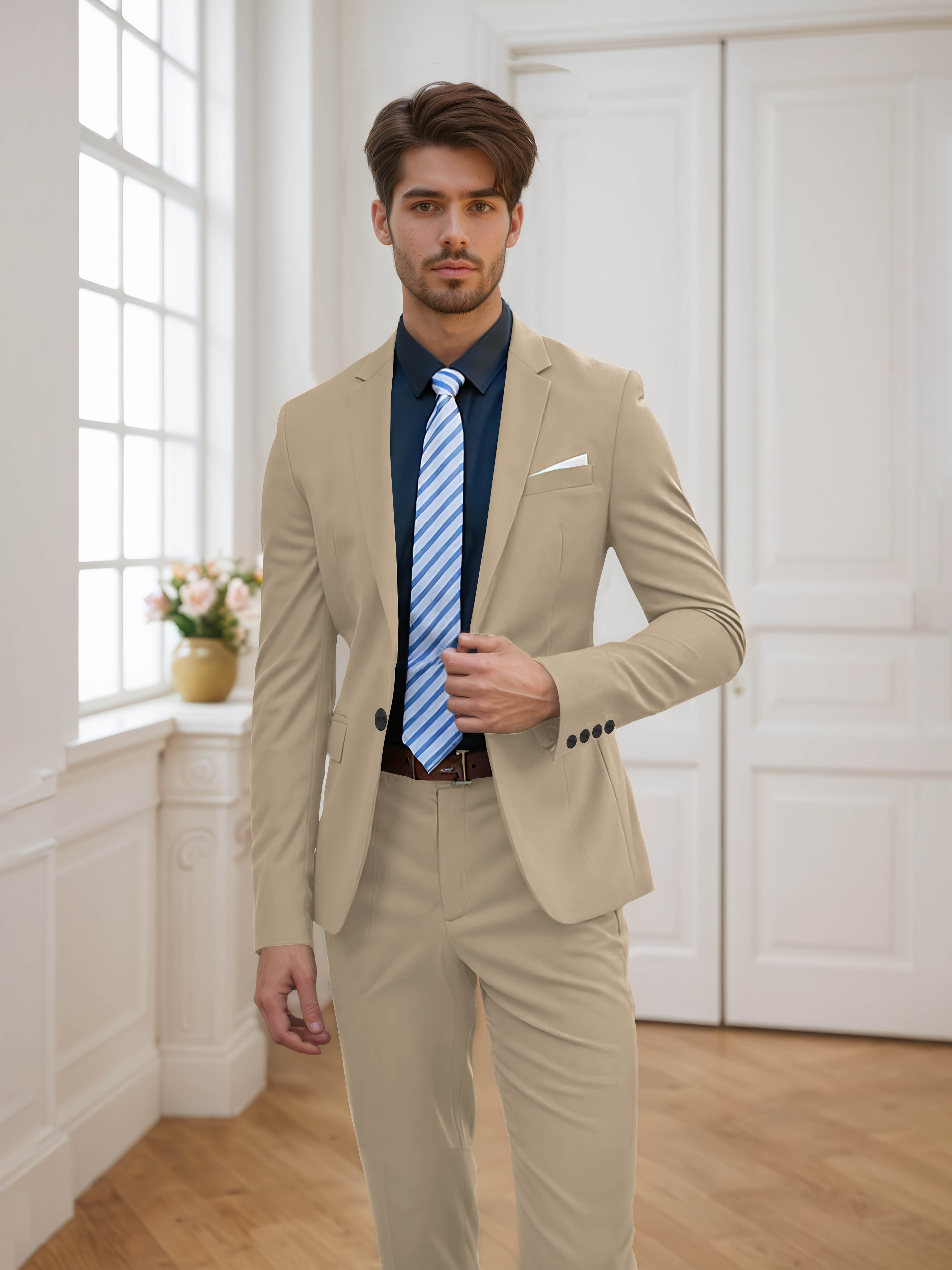 Flattering Men's One Button 2 Pieces Wedding Suits