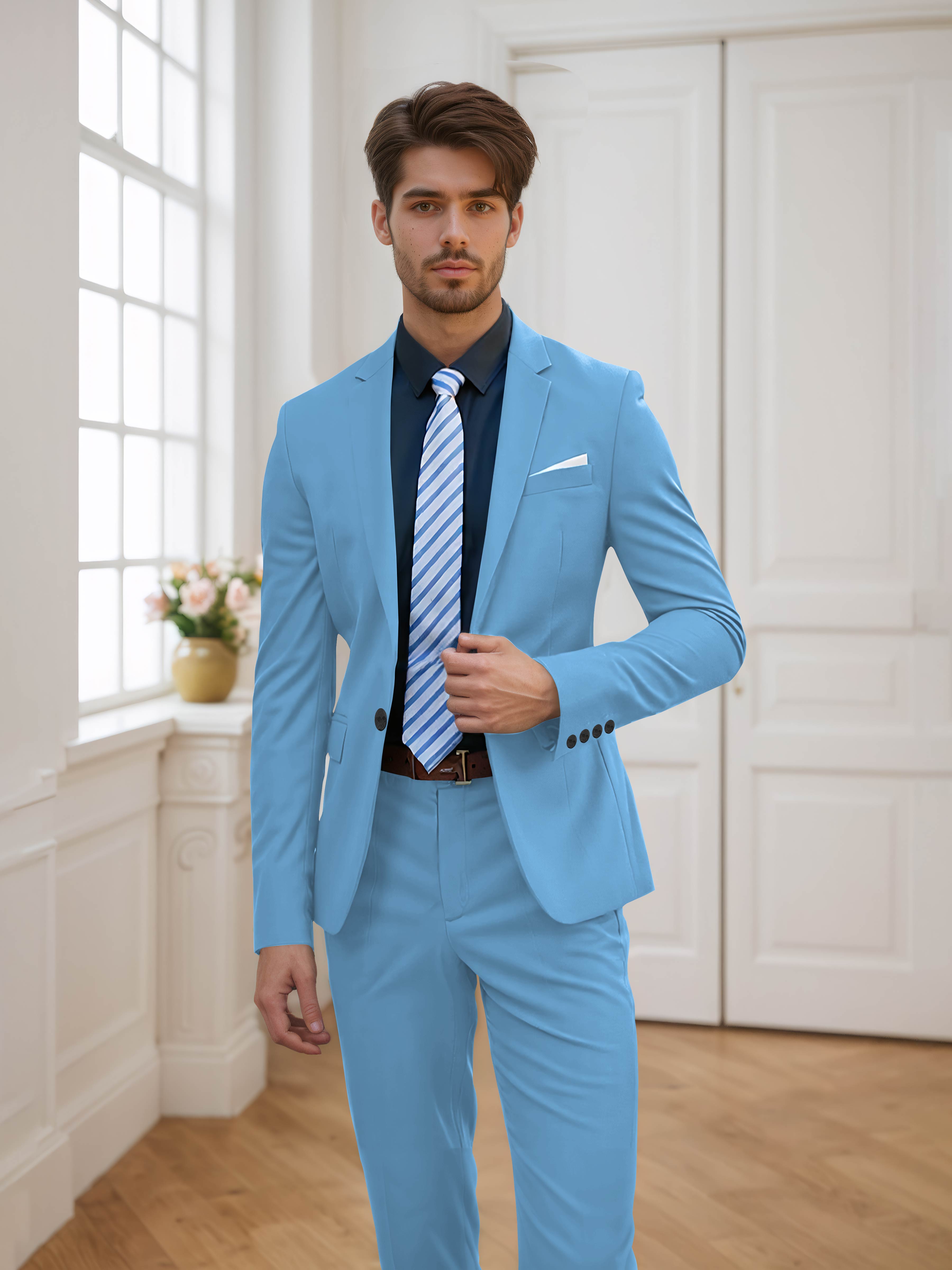 Flattering Men's One Button 2 Pieces Wedding Suits