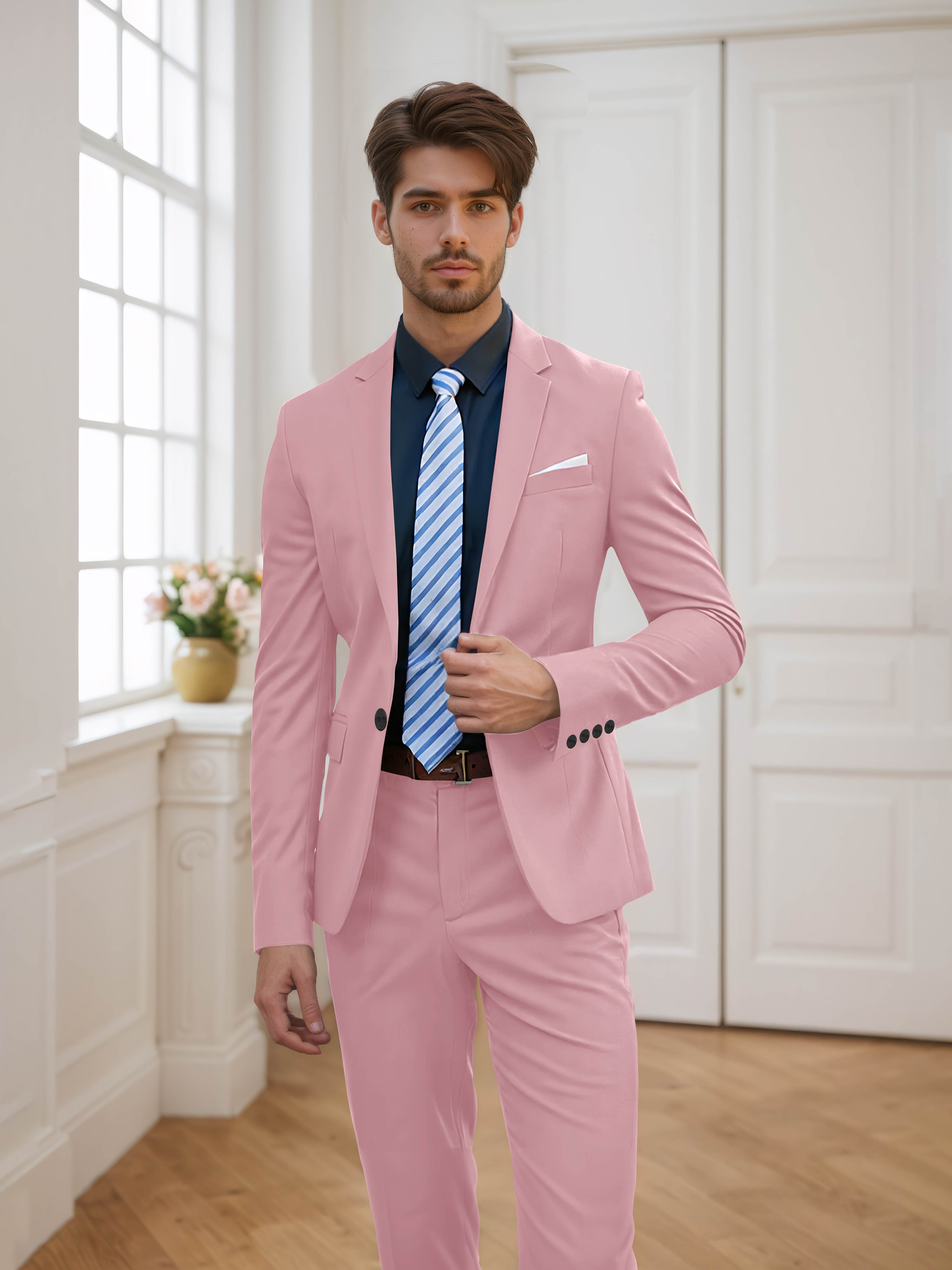 Flattering Men's One Button 2 Pieces Wedding Suits