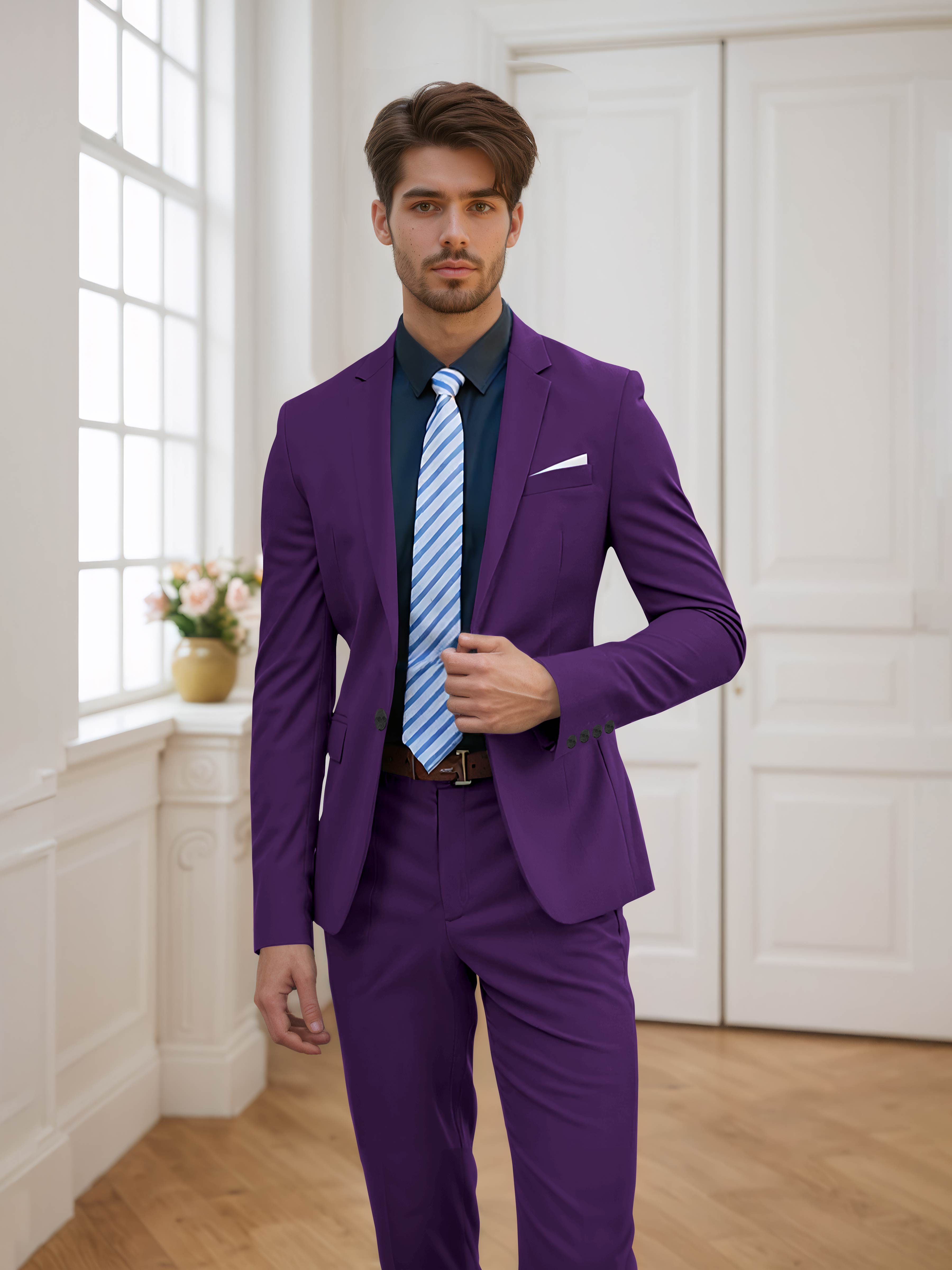 Flattering Men's One Button 2 Pieces Wedding Suits