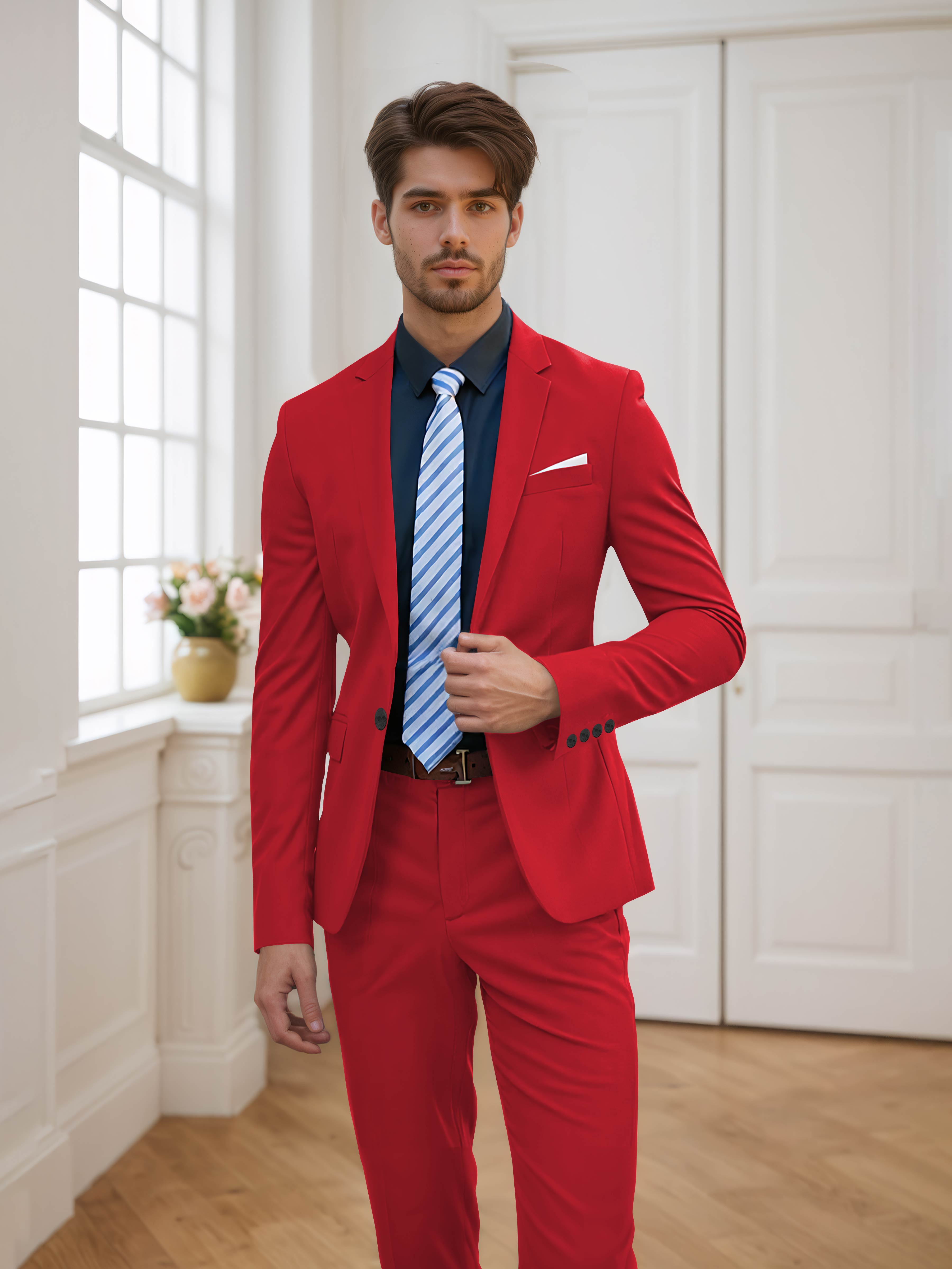 Flattering Men's One Button 2 Pieces Wedding Suits