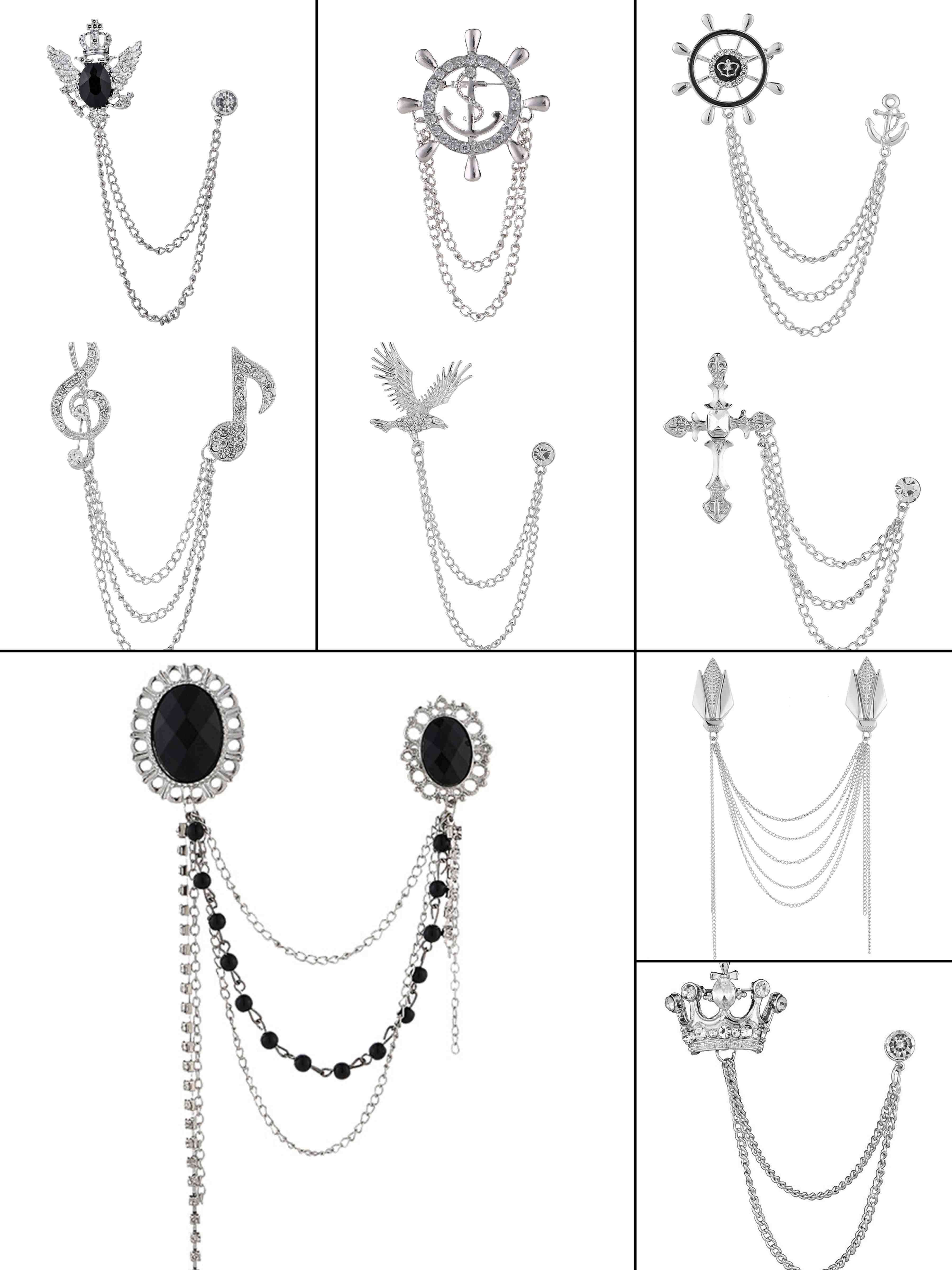 Modern Sliver Men's Brooches & Lapel Pins