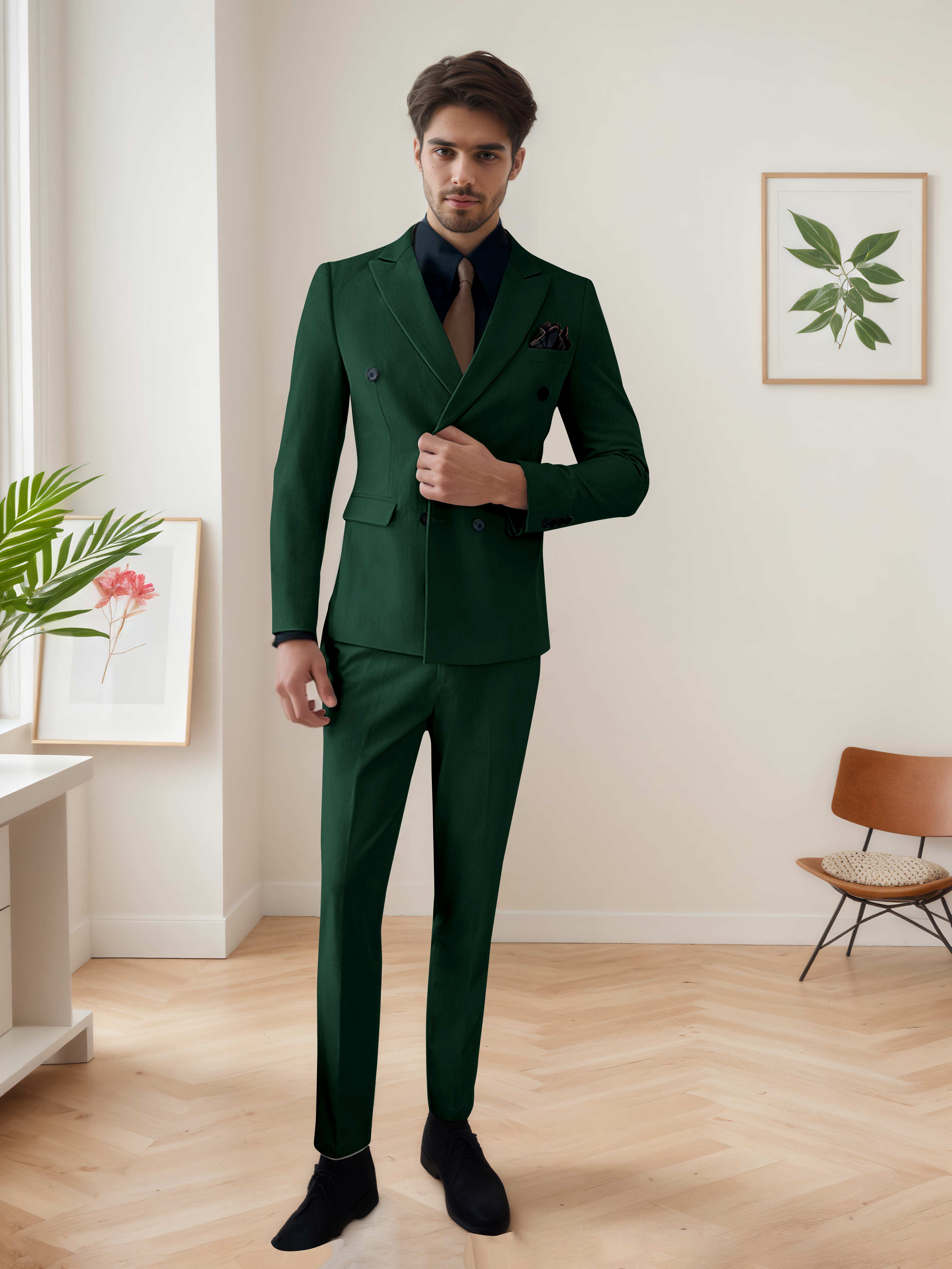 Men's Chic Double Breasted 3 Pieces Wedding Suits