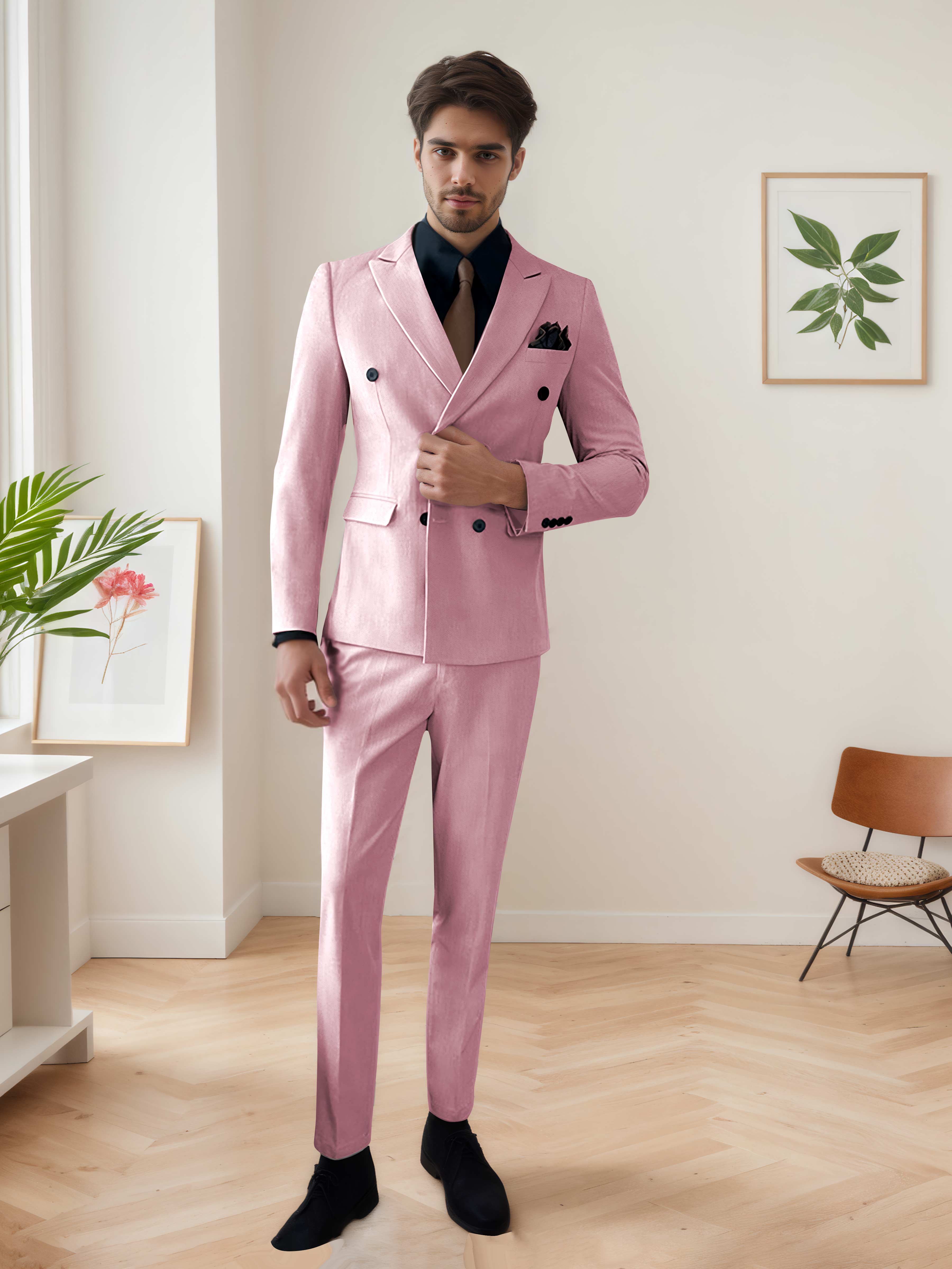 Men's Chic Double Breasted 3 Pieces Wedding Suits