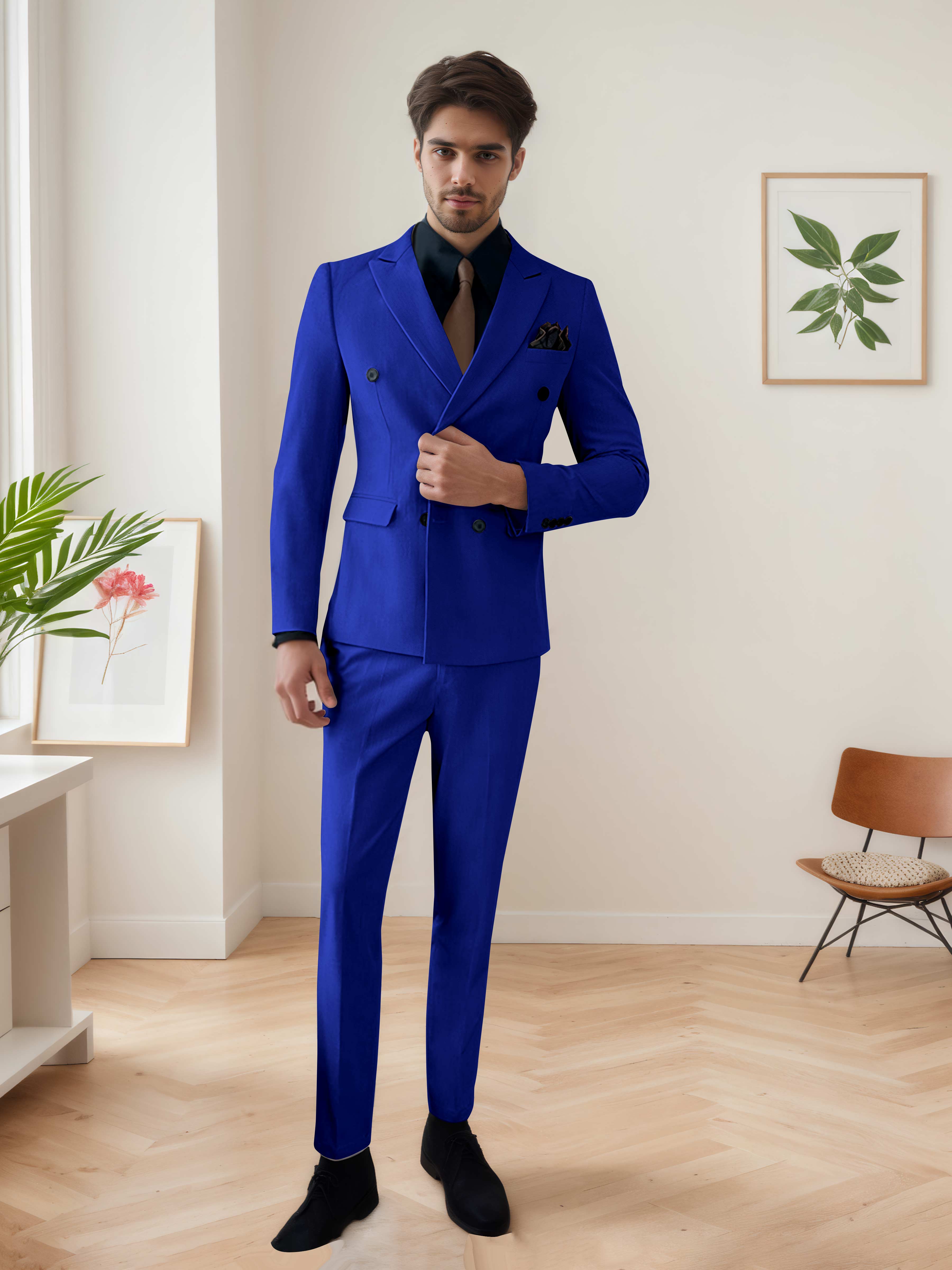 Men's Chic Double Breasted 3 Pieces Wedding Suits