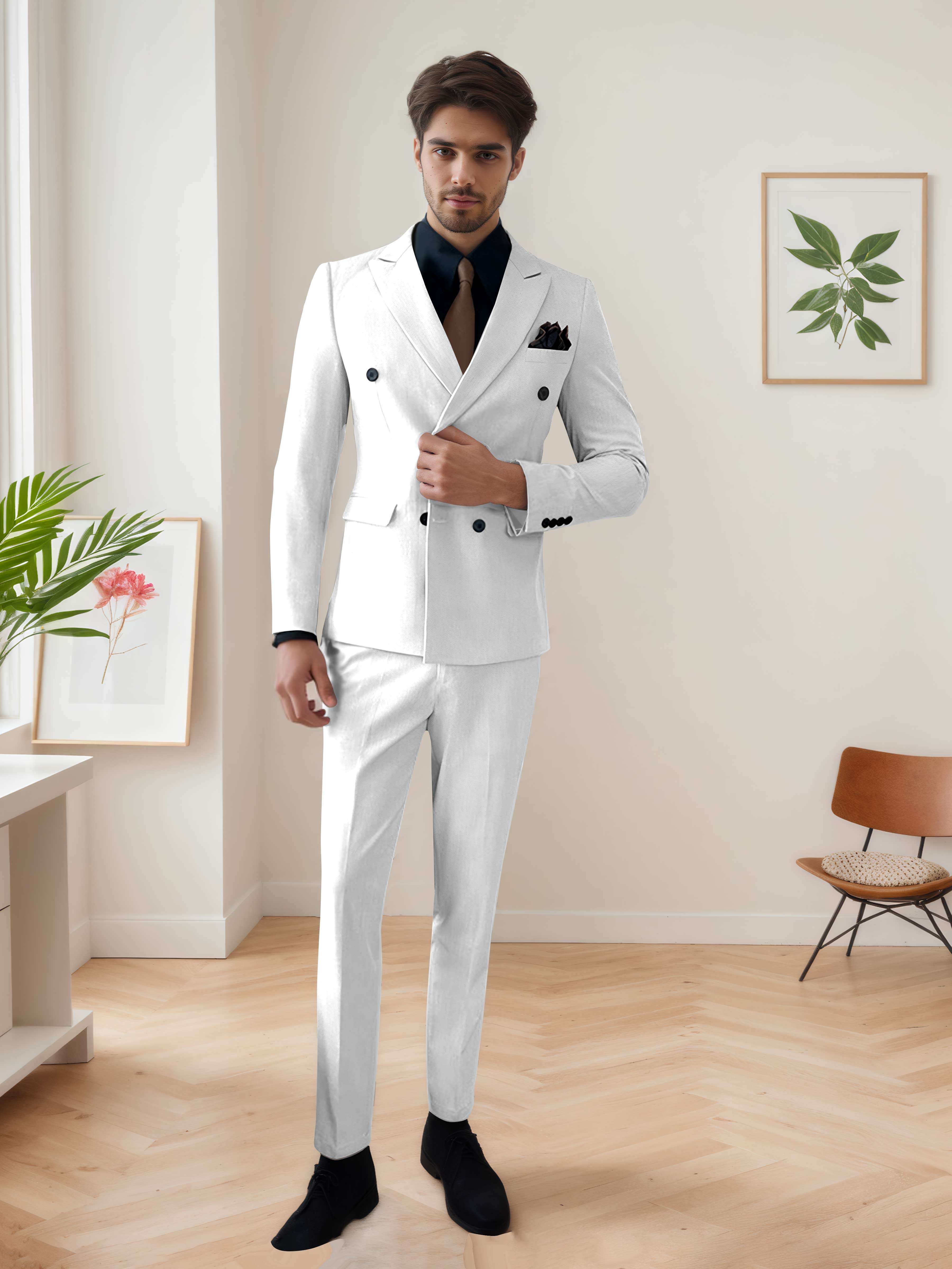 Men's Chic Double Breasted 3 Pieces Wedding Suits