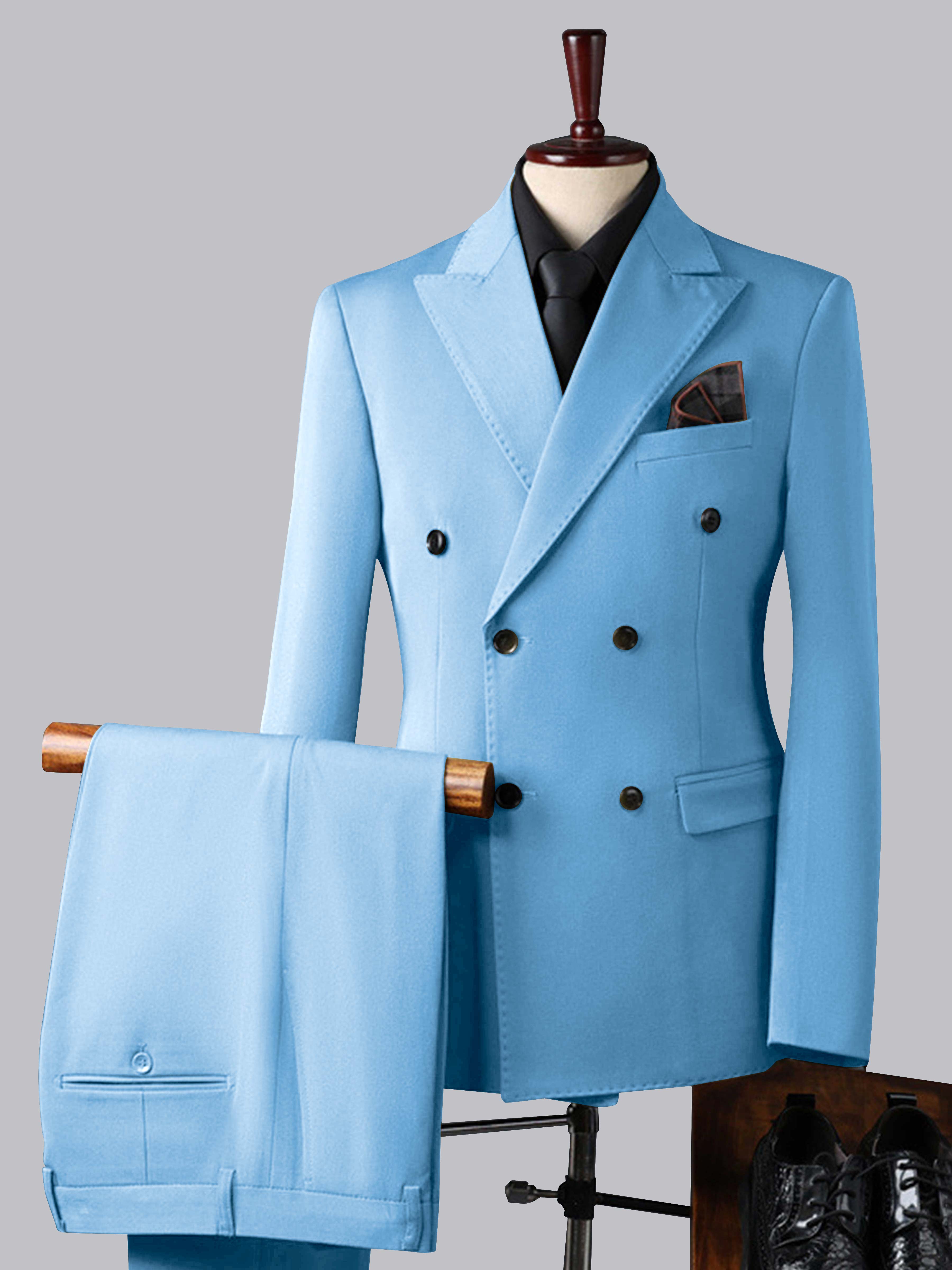 Men's Double Breasted 3 Pieces Wedding Formal Suits