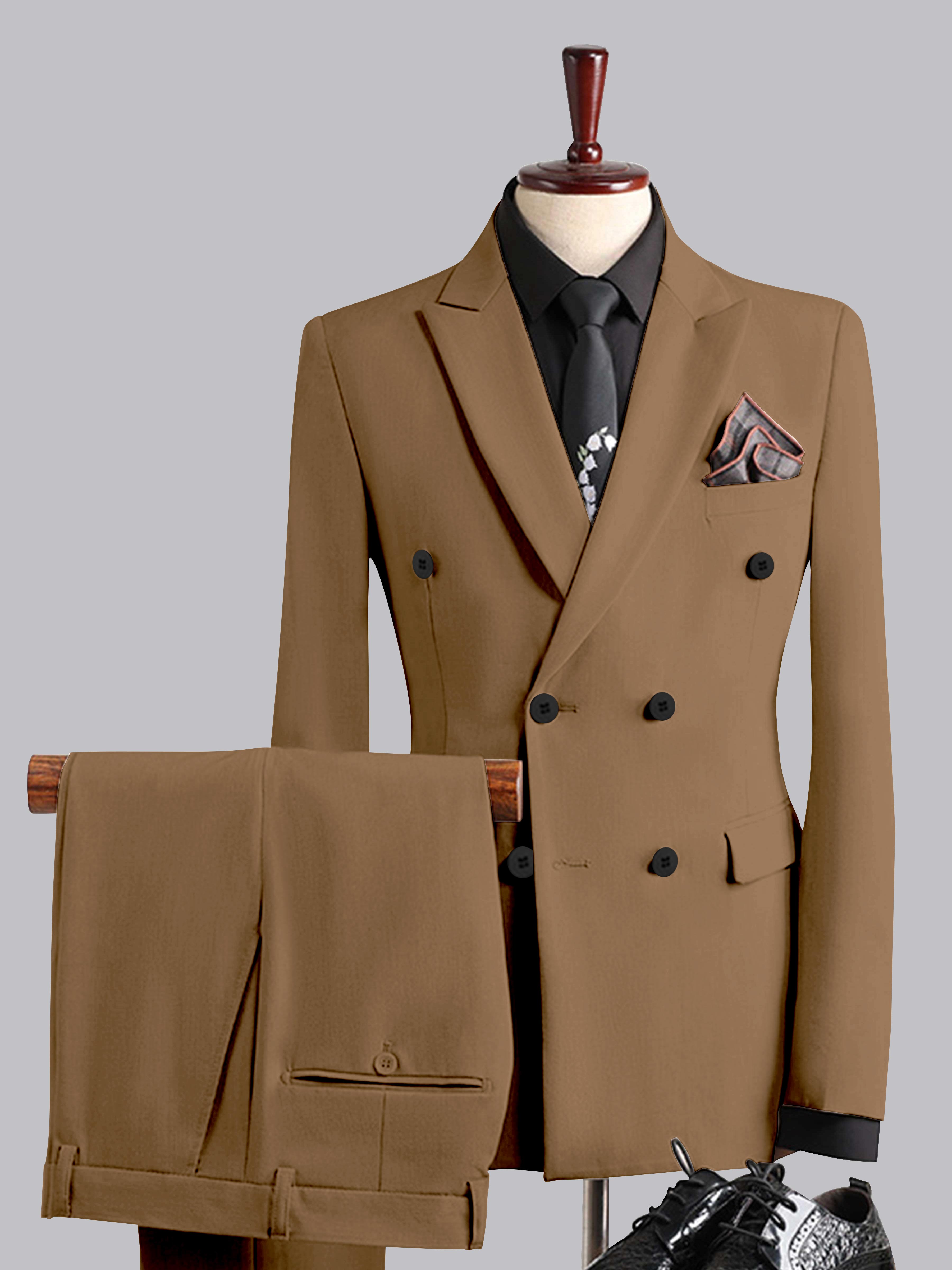 Men's Slim Fit Double Breasted 3 Pieces Wedding Formal Suits