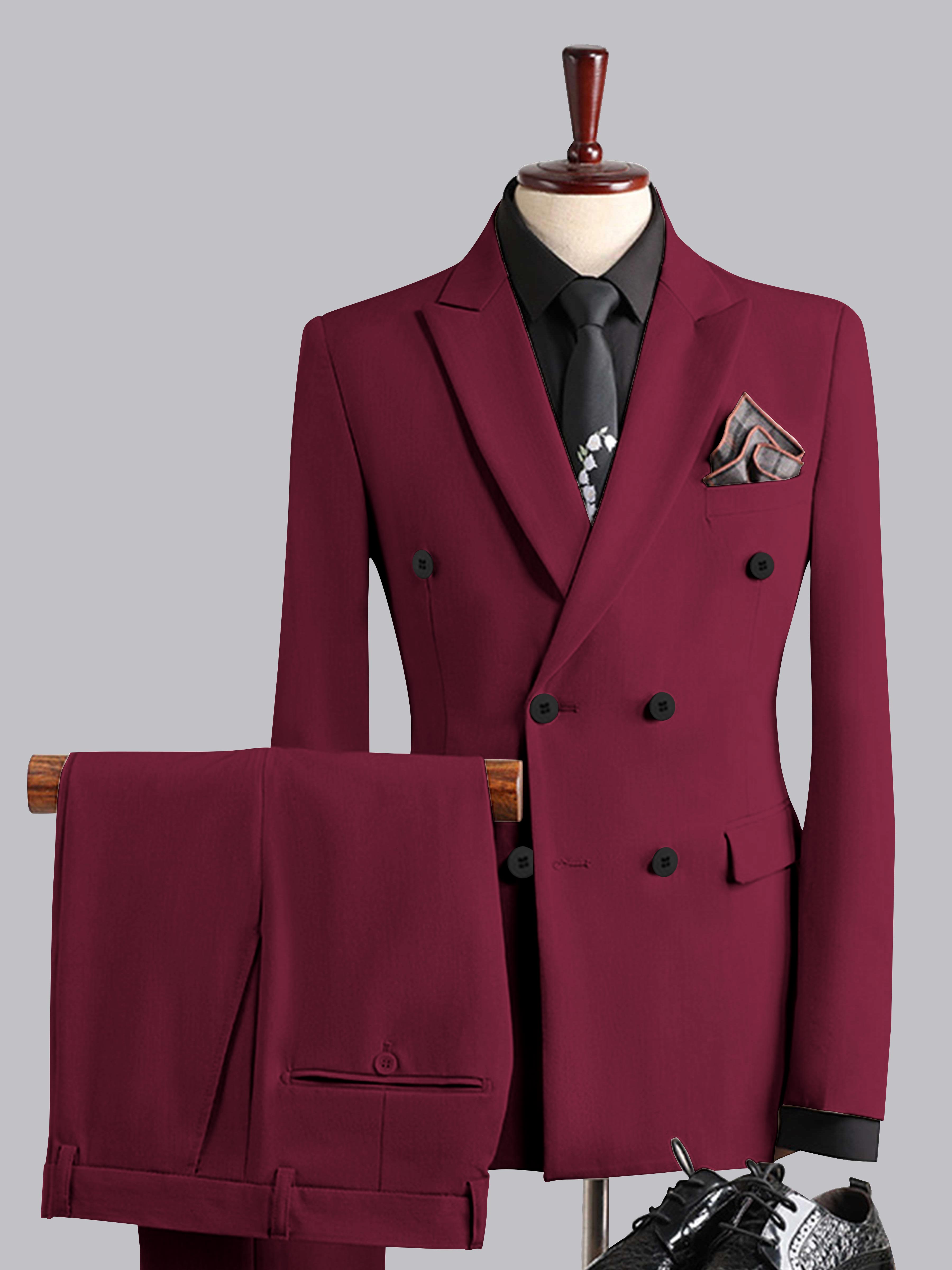 Men's Slim Fit Double Breasted 3 Pieces Wedding Formal Suits