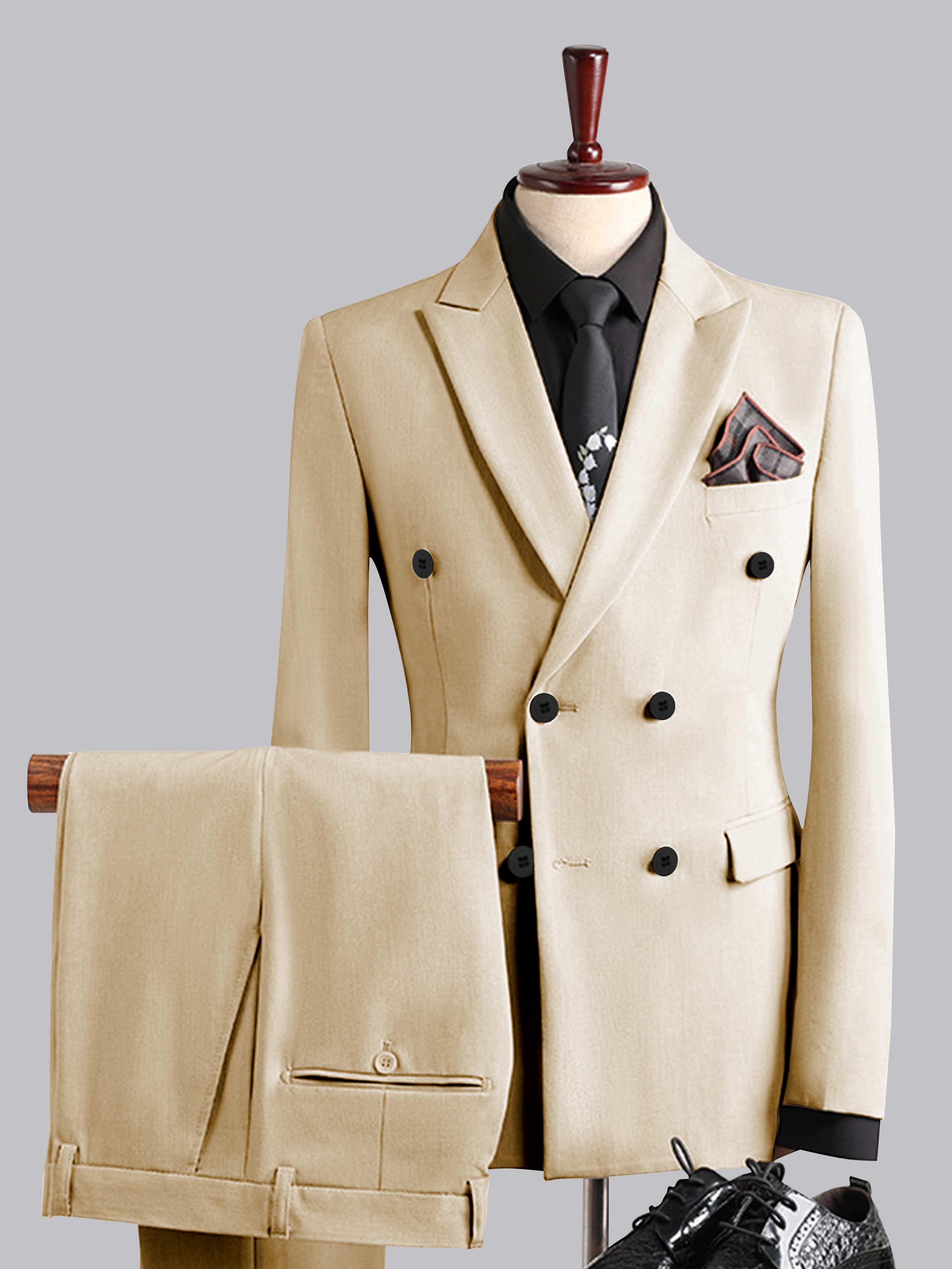 Men's Slim Fit Double Breasted 3 Pieces Wedding Formal Suits