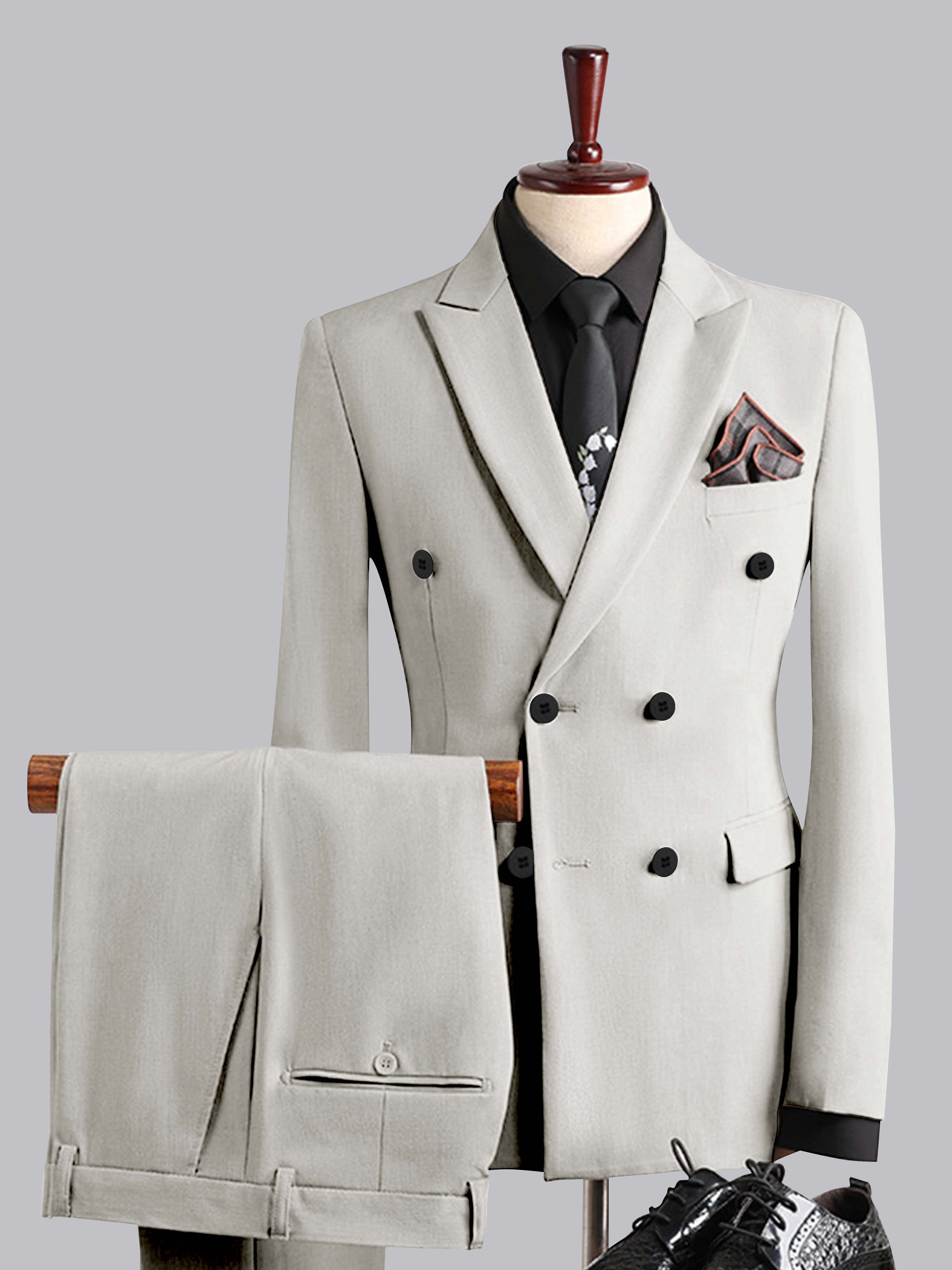 Men's Slim Fit Double Breasted 3 Pieces Wedding Formal Suits