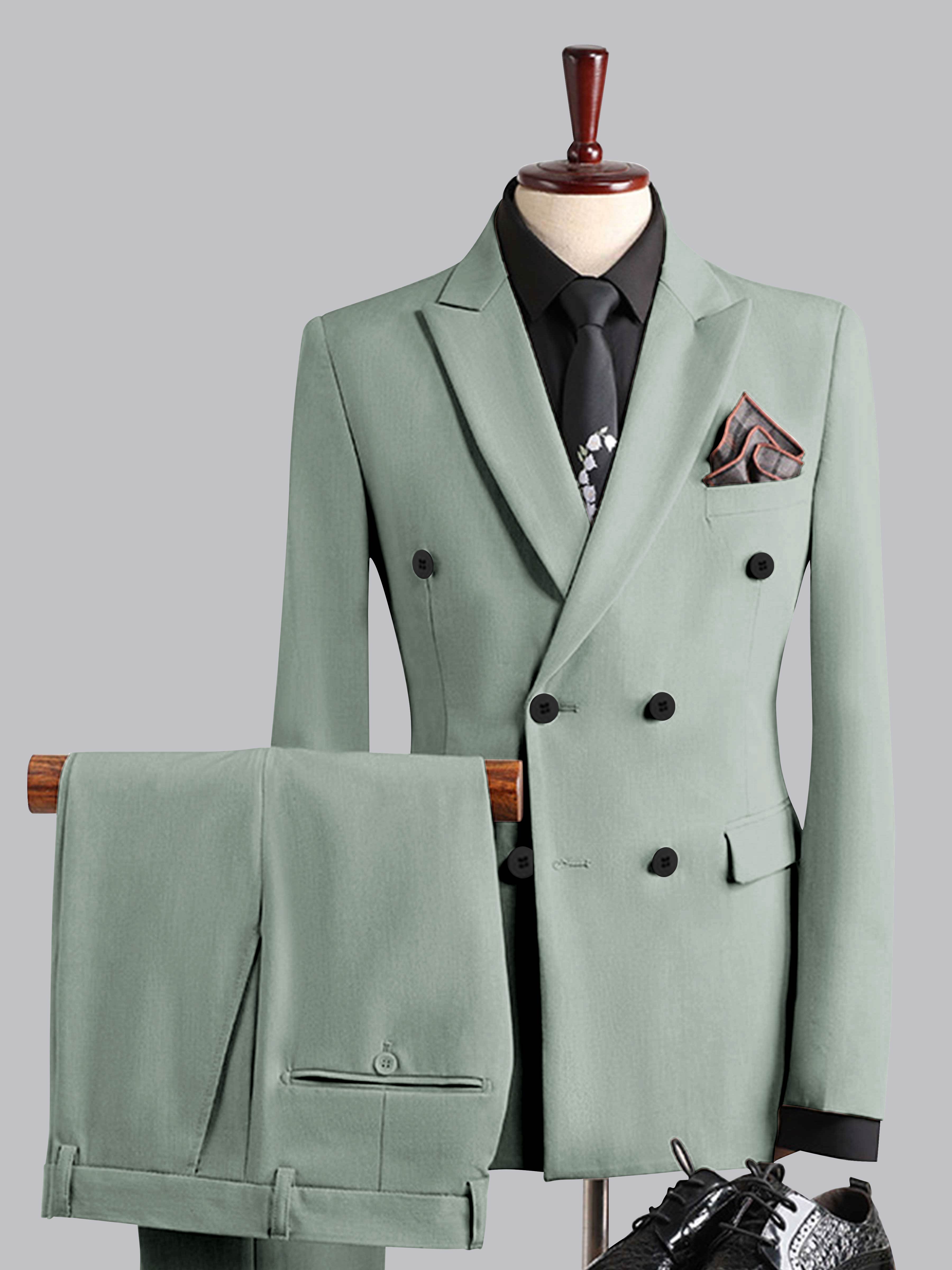 Men's Slim Fit Double Breasted 3 Pieces Wedding Formal Suits