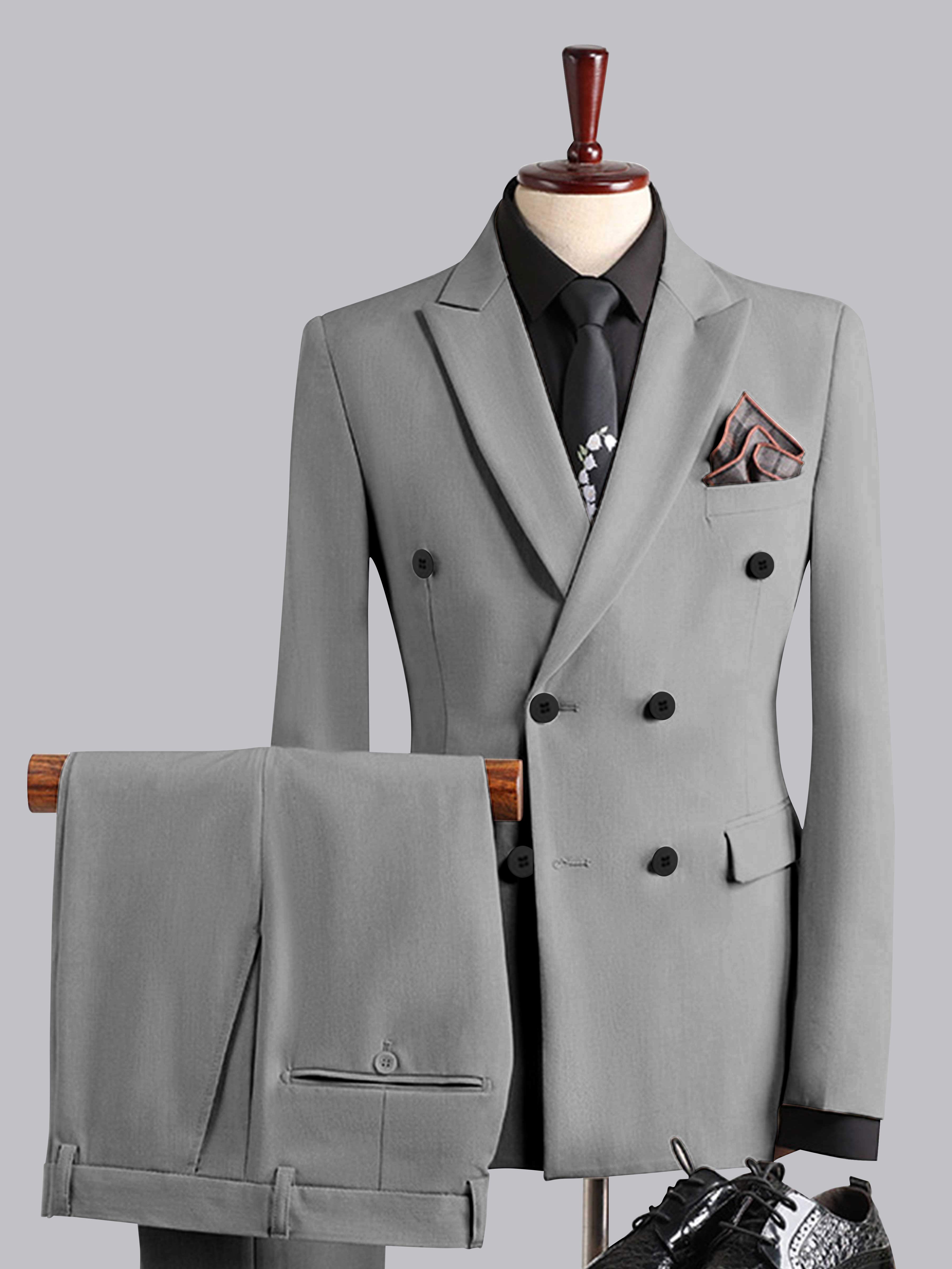 Men's Slim Fit Double Breasted 3 Pieces Wedding Formal Suits