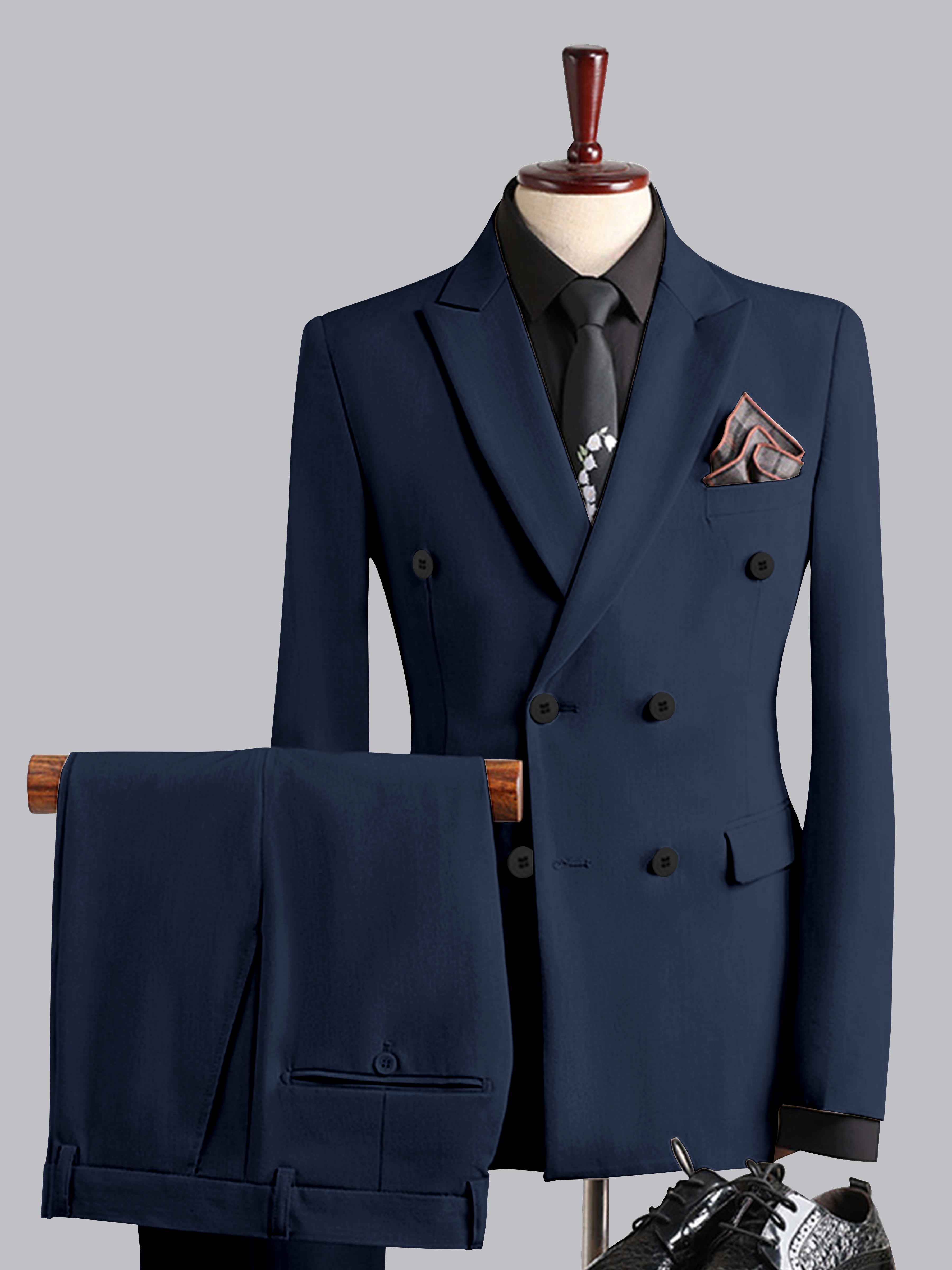 Men's Slim Fit Double Breasted 3 Pieces Wedding Formal Suits
