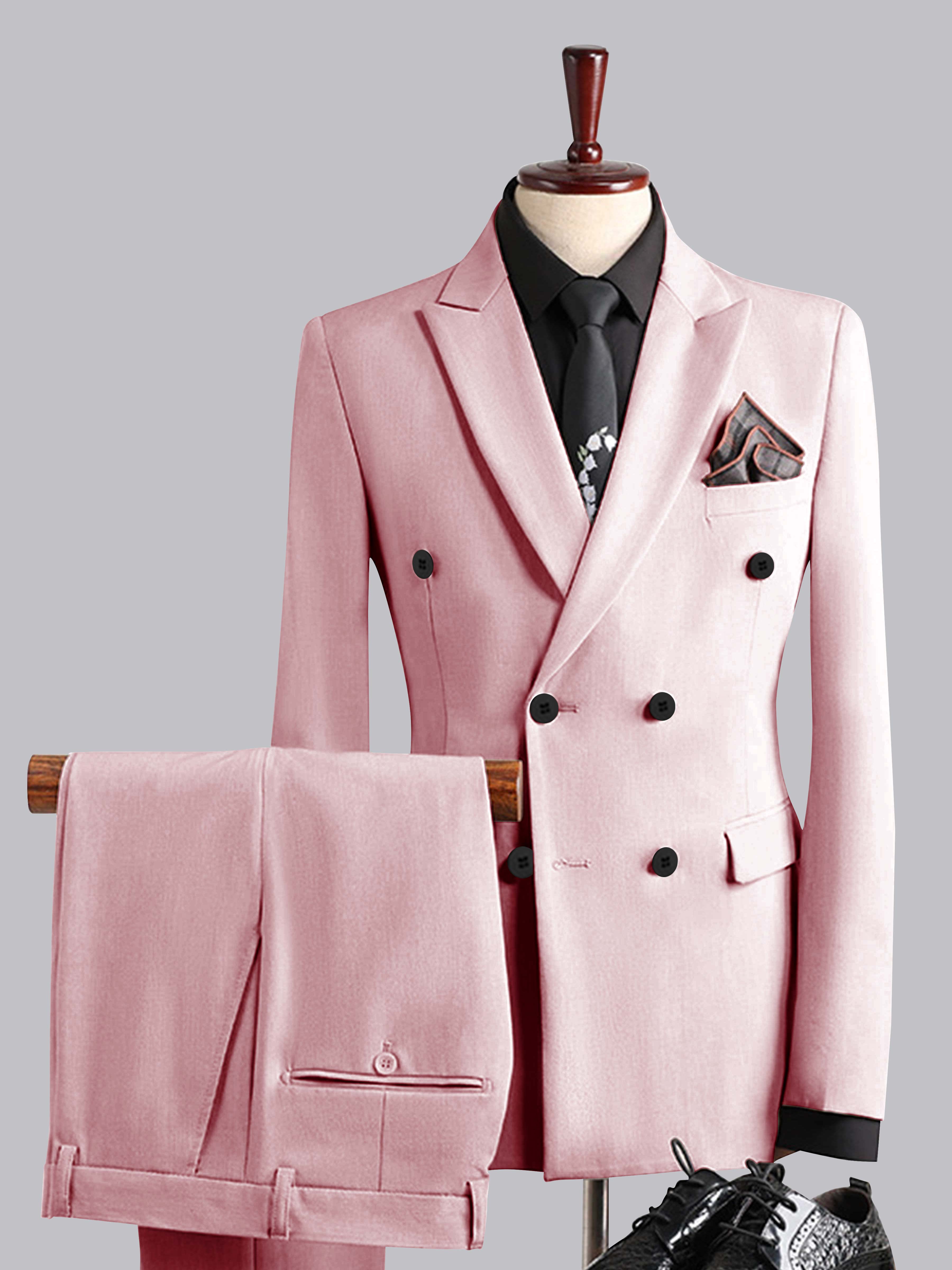 Men's Slim Fit Double Breasted 3 Pieces Wedding Formal Suits