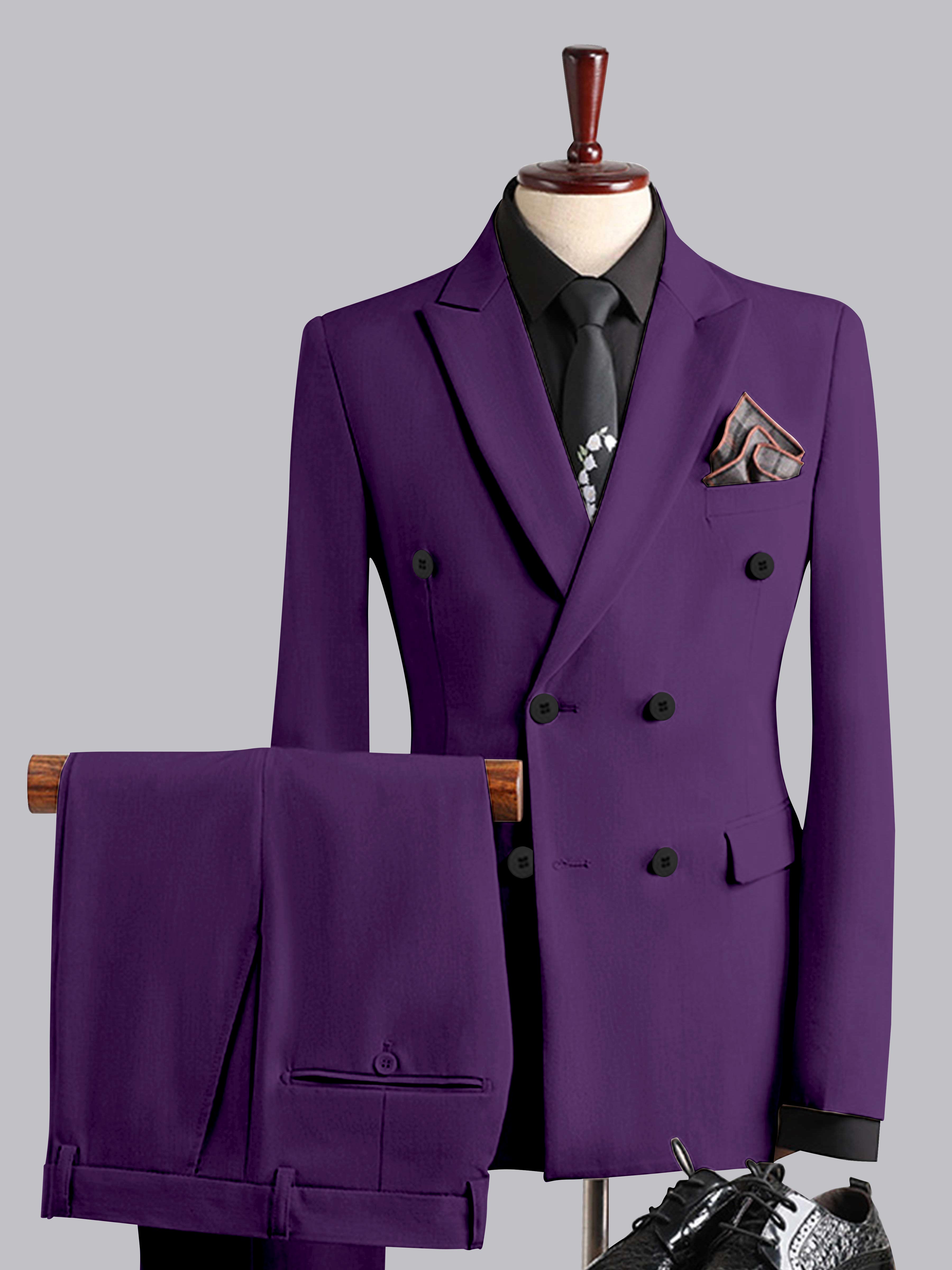Men's Slim Fit Double Breasted 3 Pieces Wedding Formal Suits