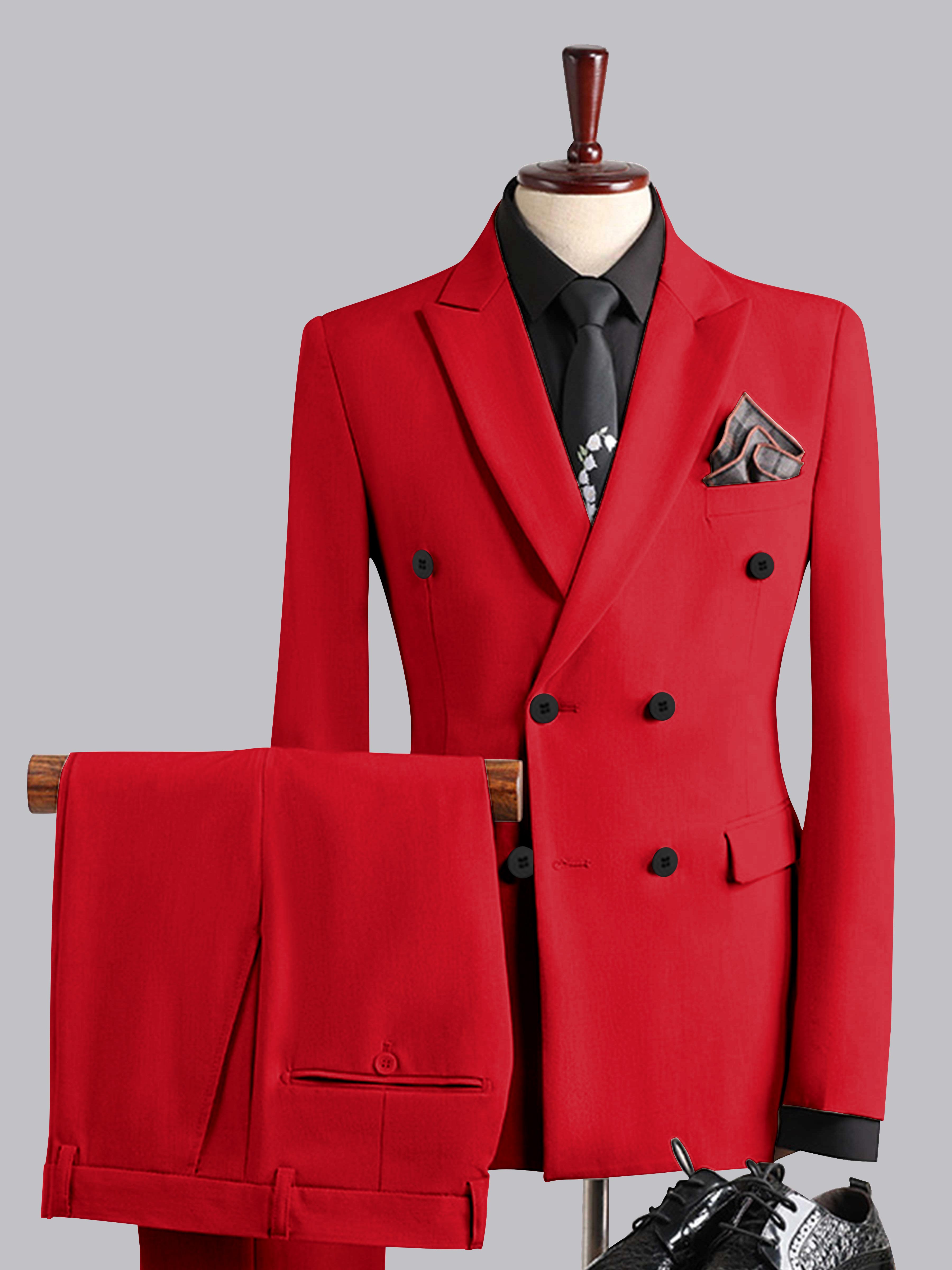 Men's Slim Fit Double Breasted 3 Pieces Wedding Formal Suits