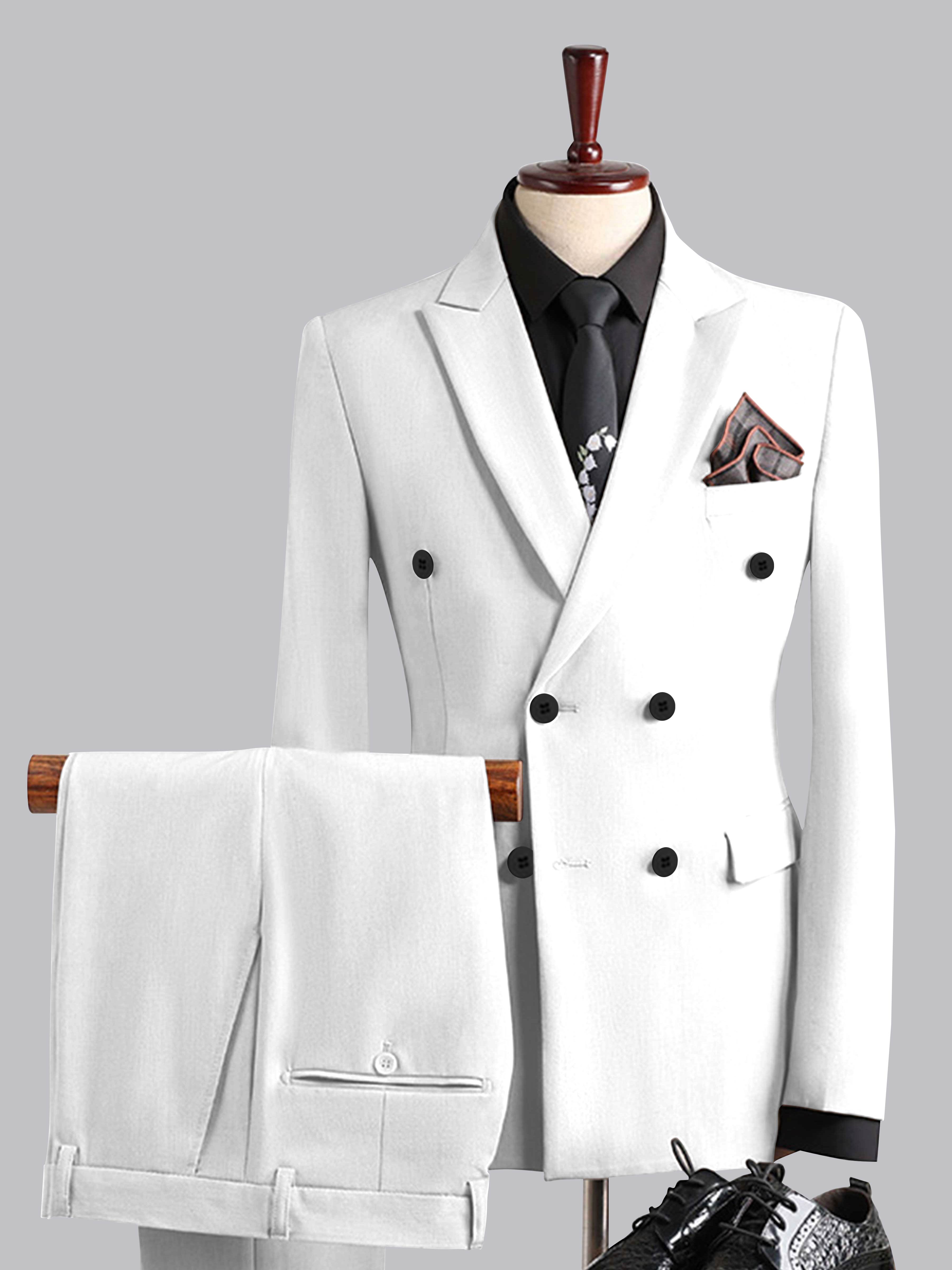 Men's Slim Fit Double Breasted 3 Pieces Wedding Formal Suits