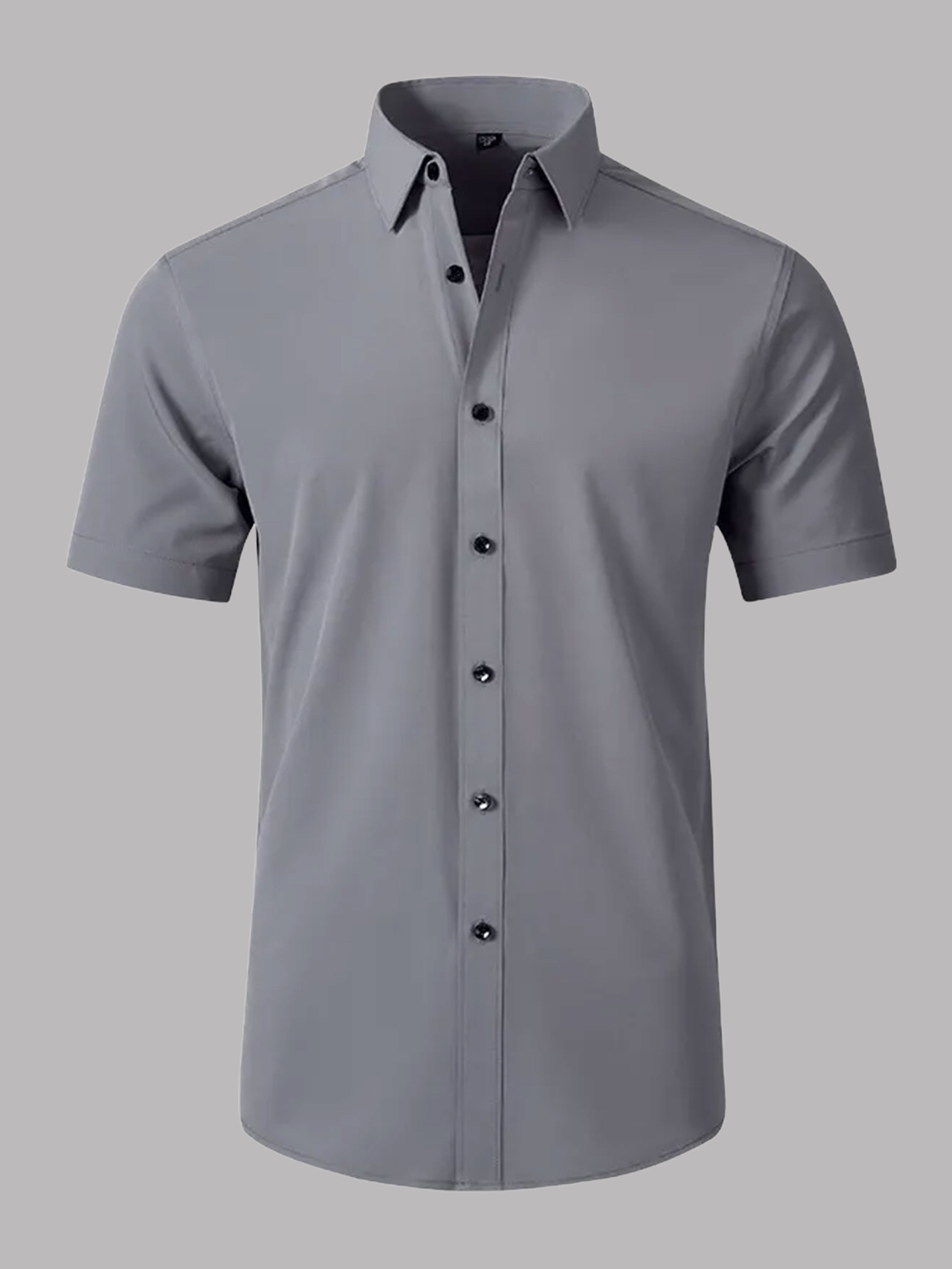 Men's Stretch Non-Iron Short Sleeves Dress Shirt for Wedding & Prom