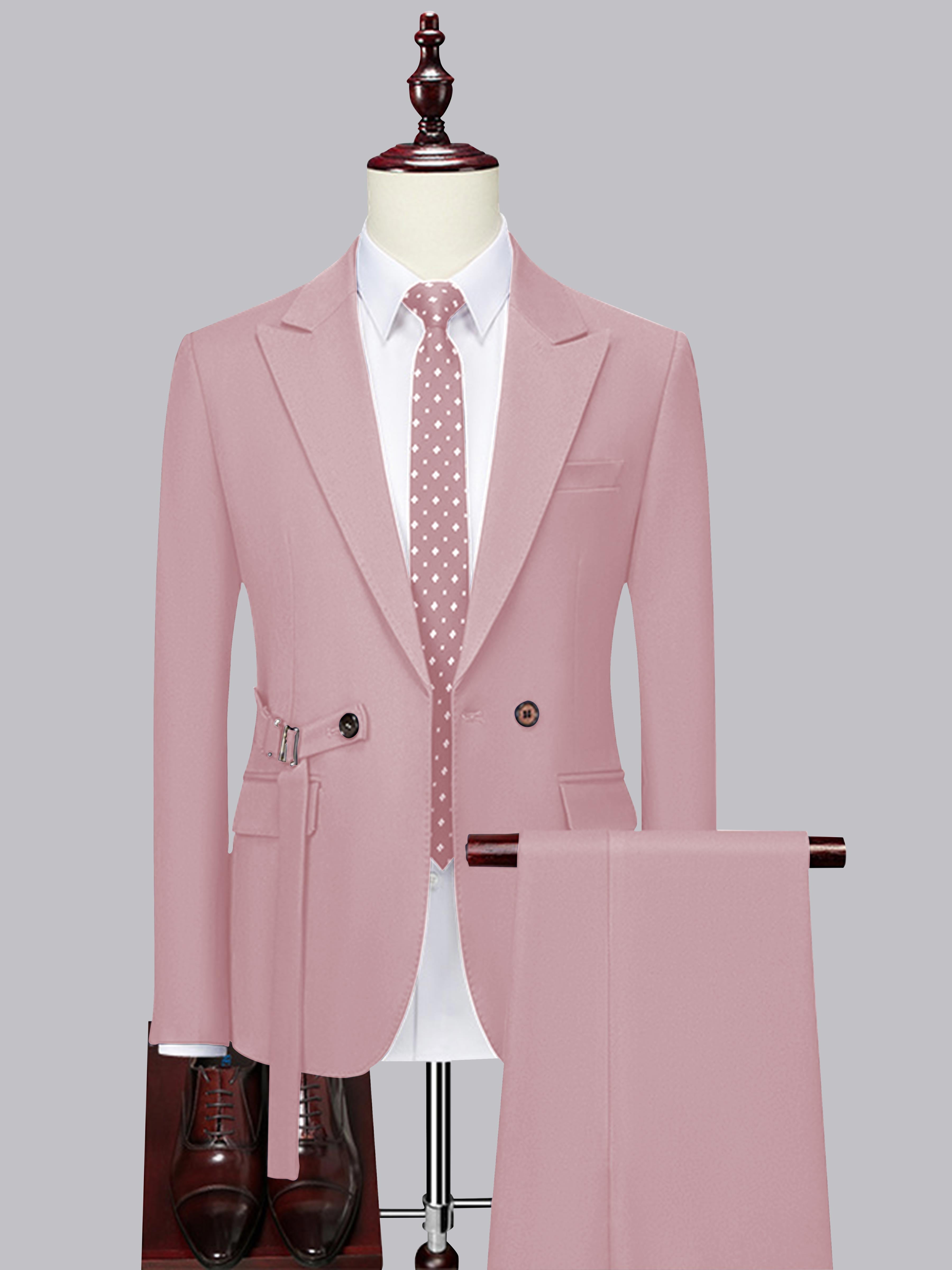 Modern Slim Fit Men's Decorative Belt 2 Pieces Wedding Suits