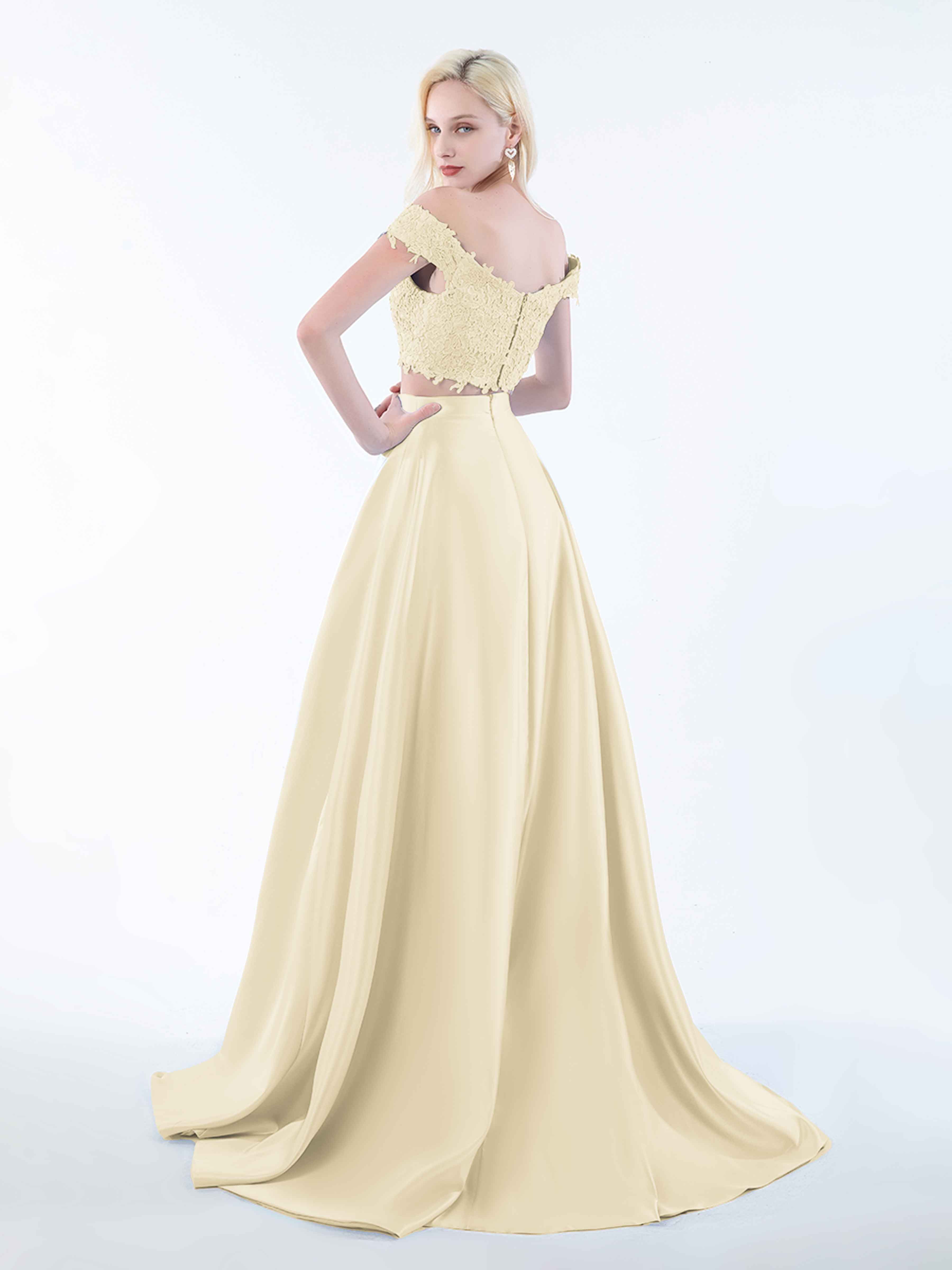 Anastasia gold outlet lace formal dress