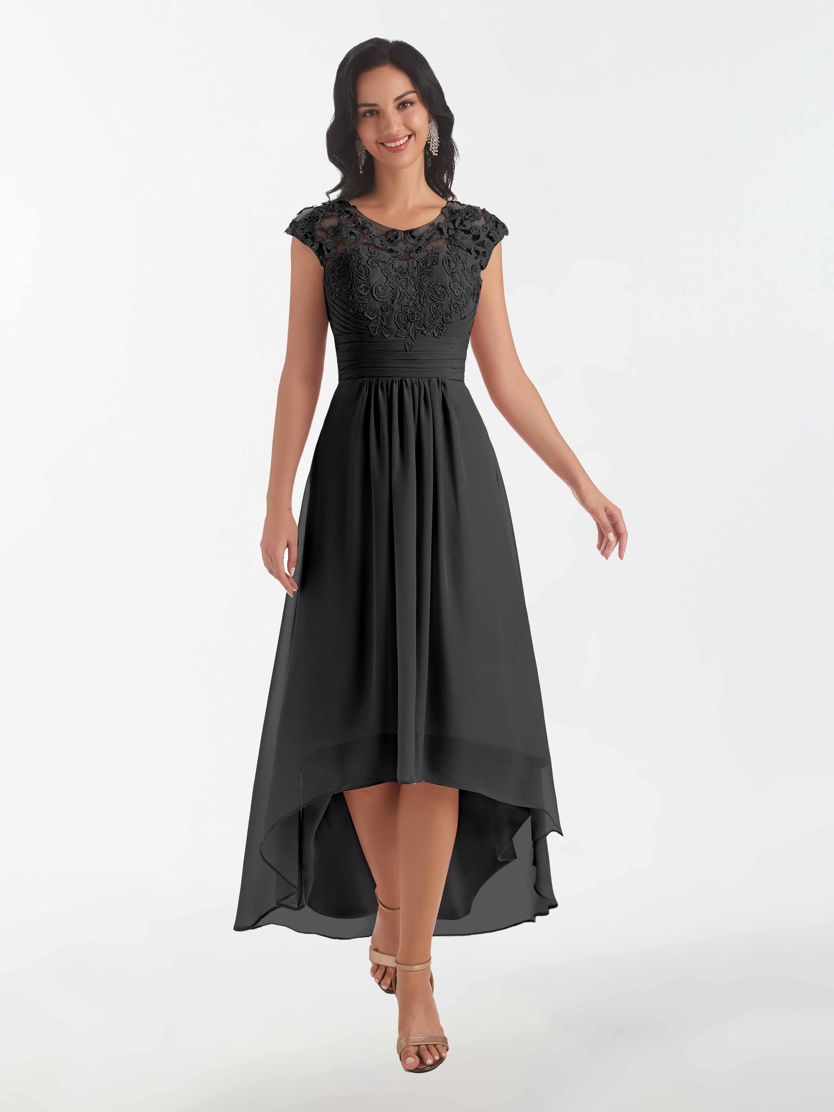 Blake A-Line Illusion Corset Back Chiffon Lace Mother Of The Bride Dre