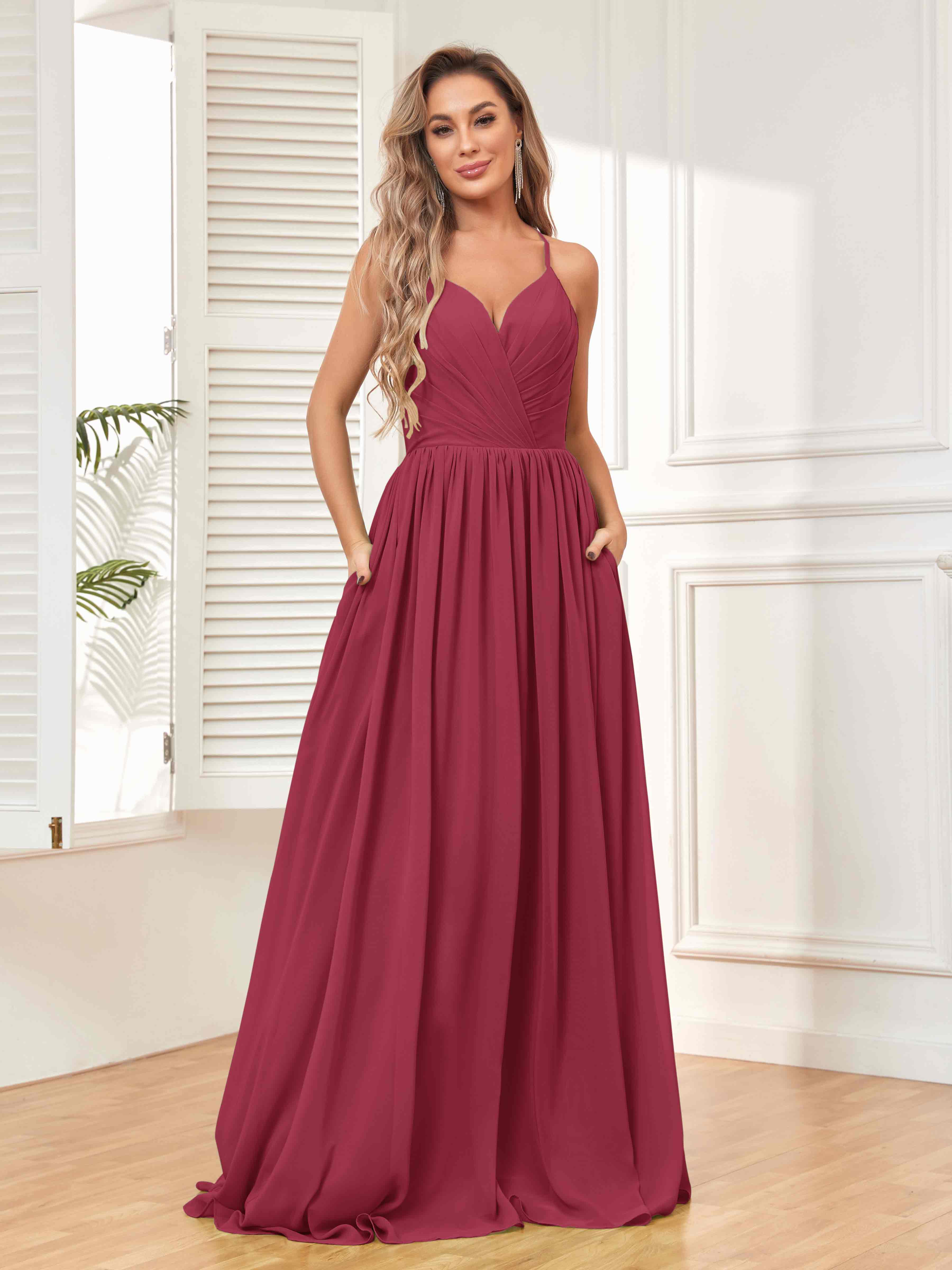 Cinnamon Rose Bridesmaid Dresses Chiffon and Satin Free Custom Size