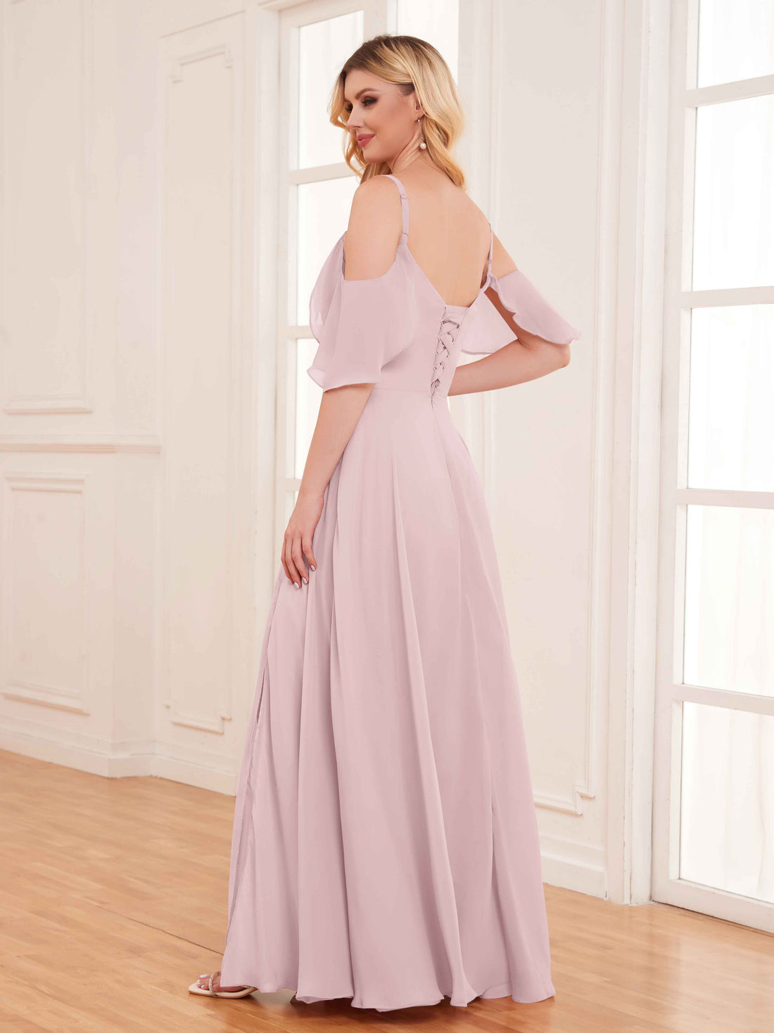A-Line/Princess Sweetheart Long Sleeves Asymmetrical Ruched Bridesmaid Dresses main image 1