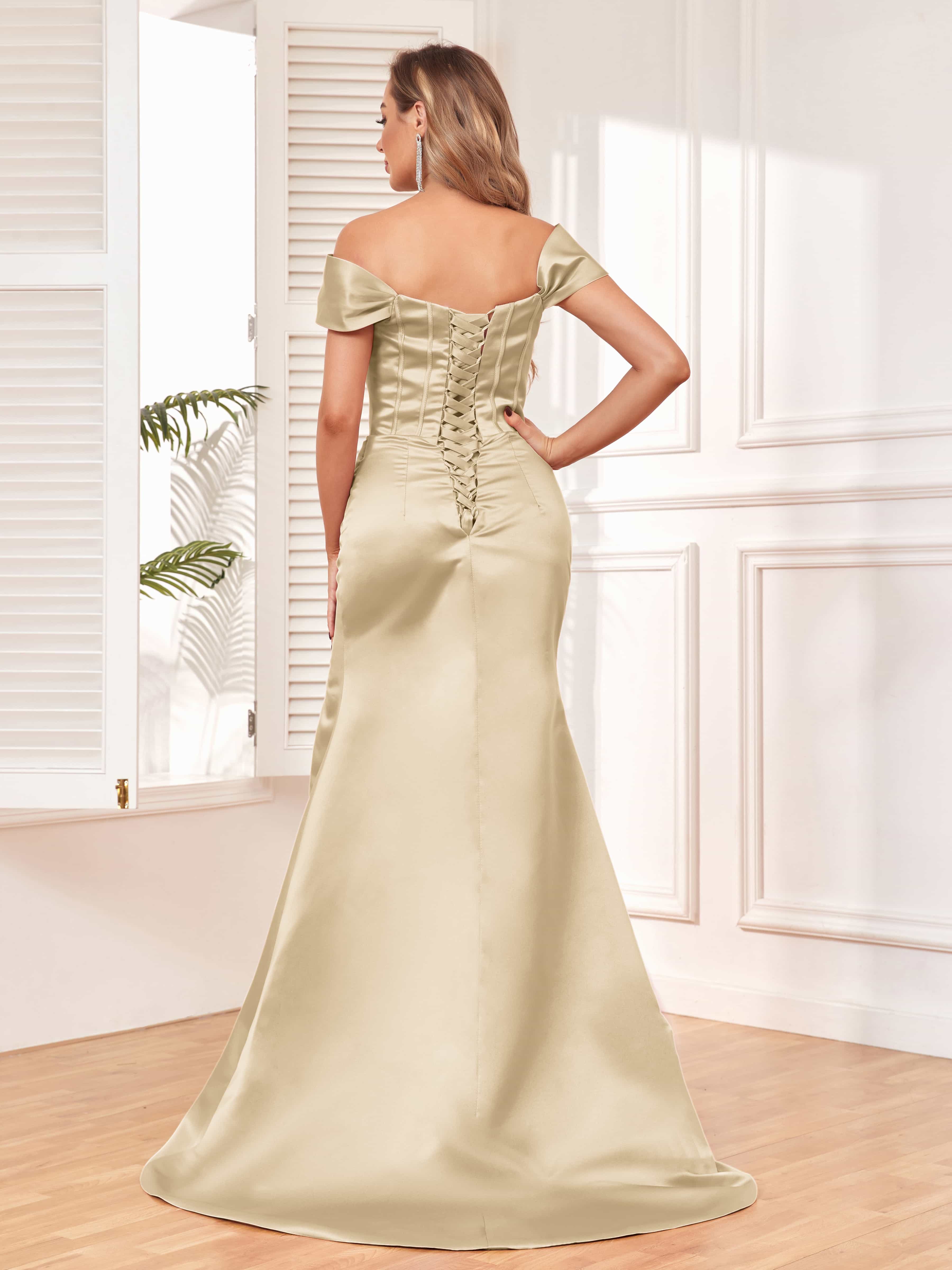Simple Chiffon Bridesmaid Dress with Slit Dusty Sage