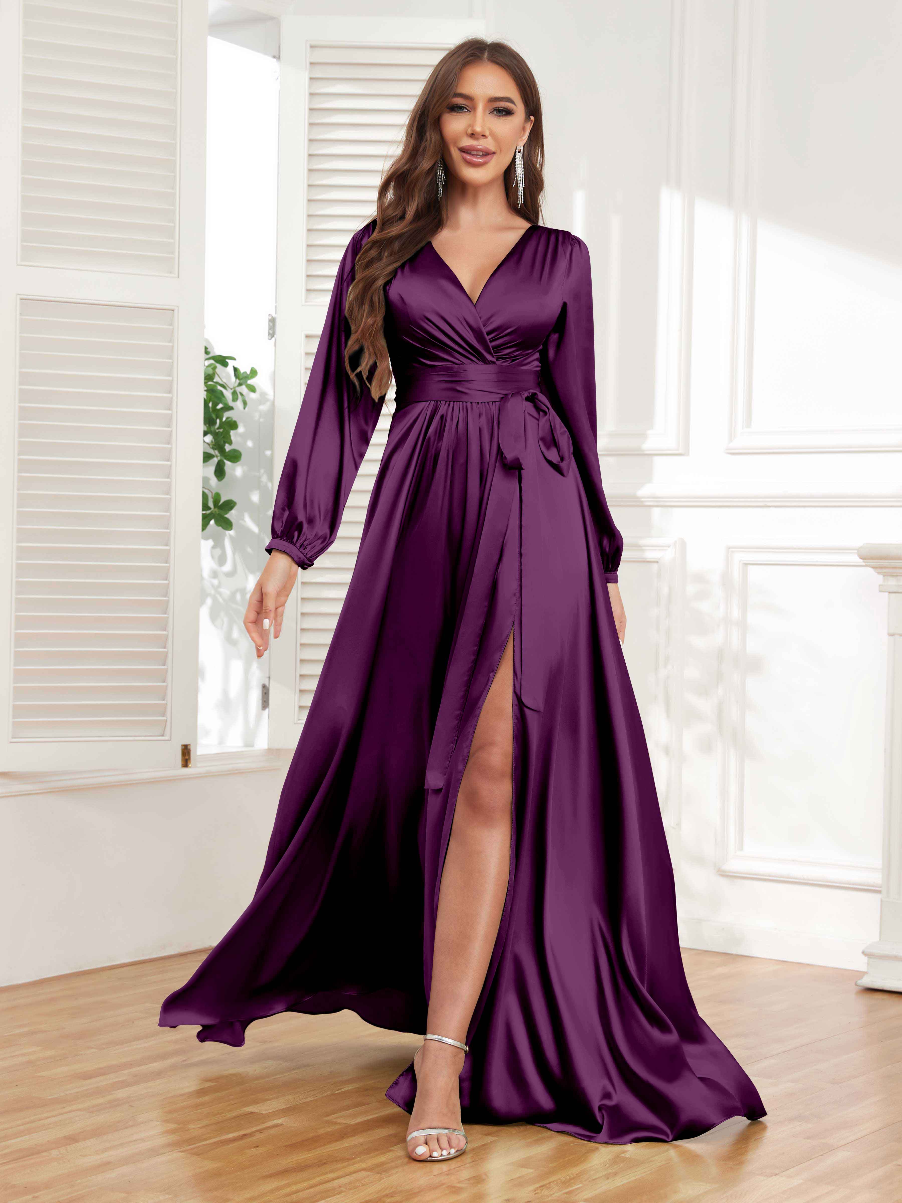 Long fashion silk dress