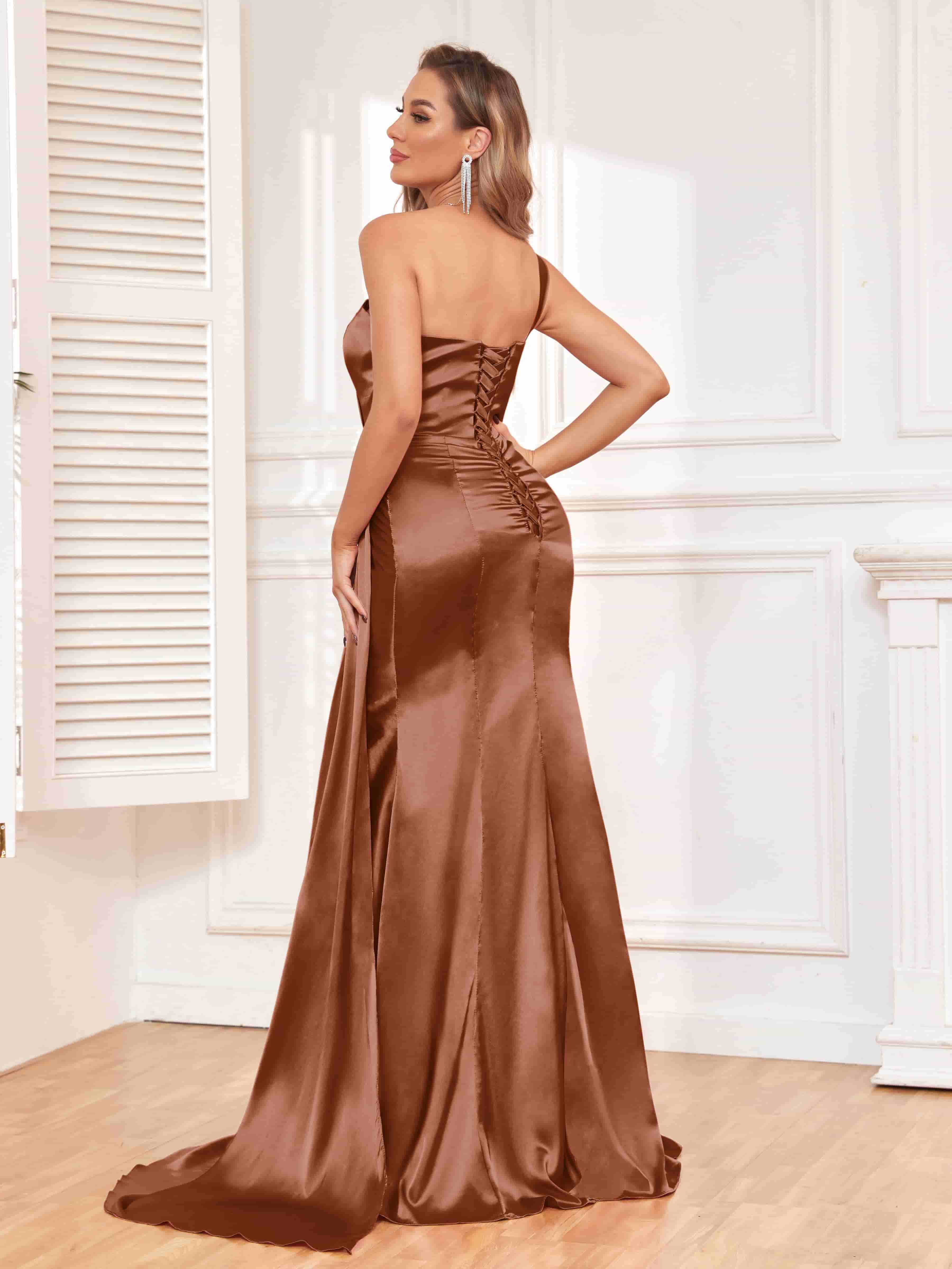 Isla Fitted Strapless Satin Formal Dress - PO991