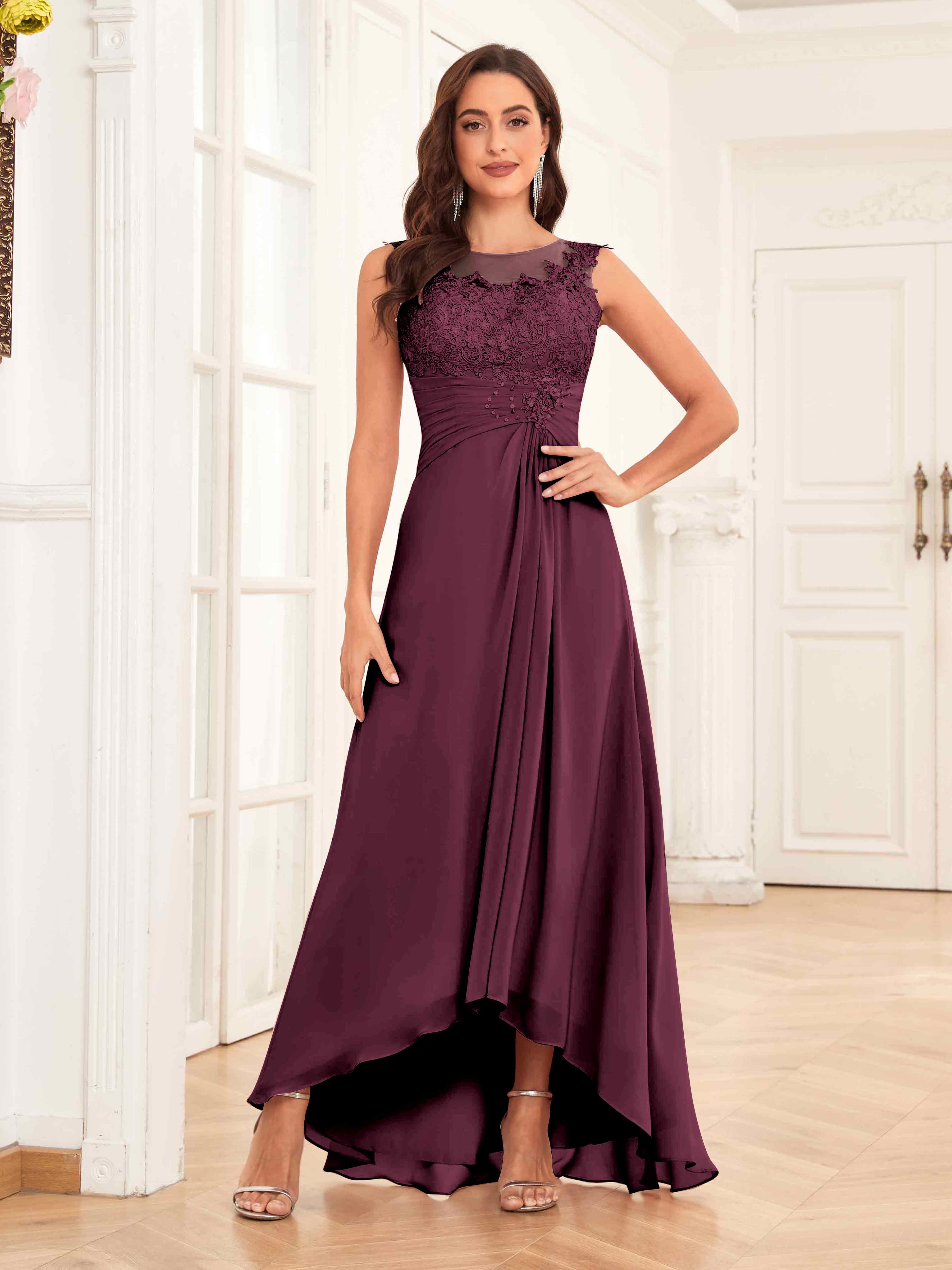 Burgundy mother of the bride gowns best sale