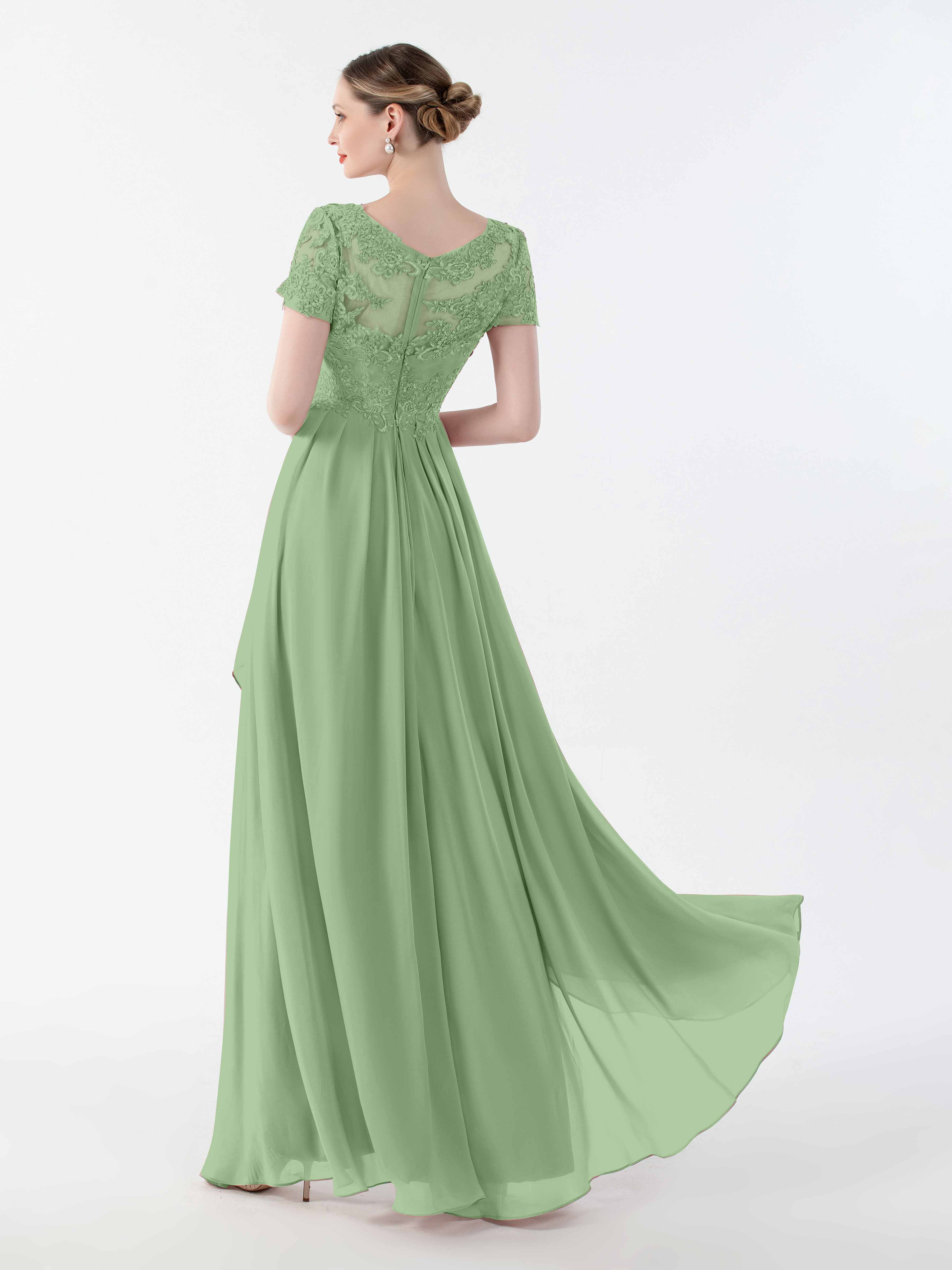 Green Lace Mother of the Bride Dress