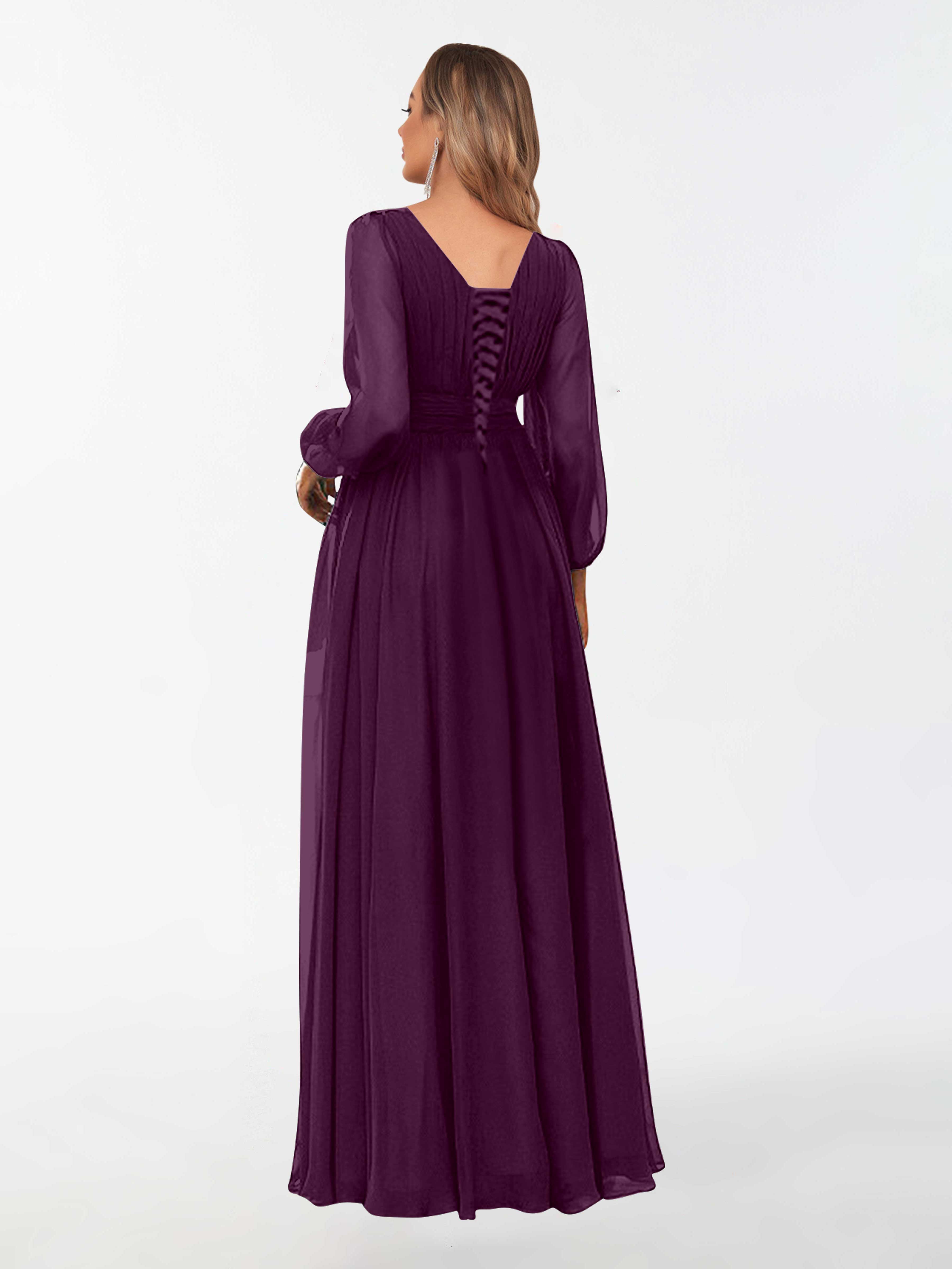 Plum bridesmaid dresses long fashion