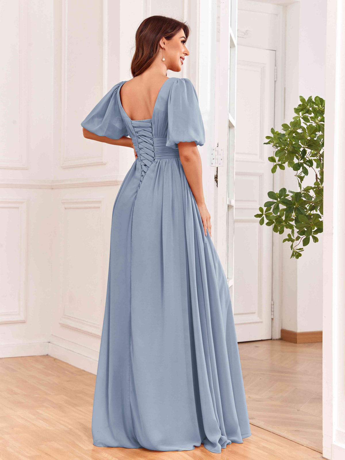 Liliana Column Halter Chiffon Bridesmaid Dresses