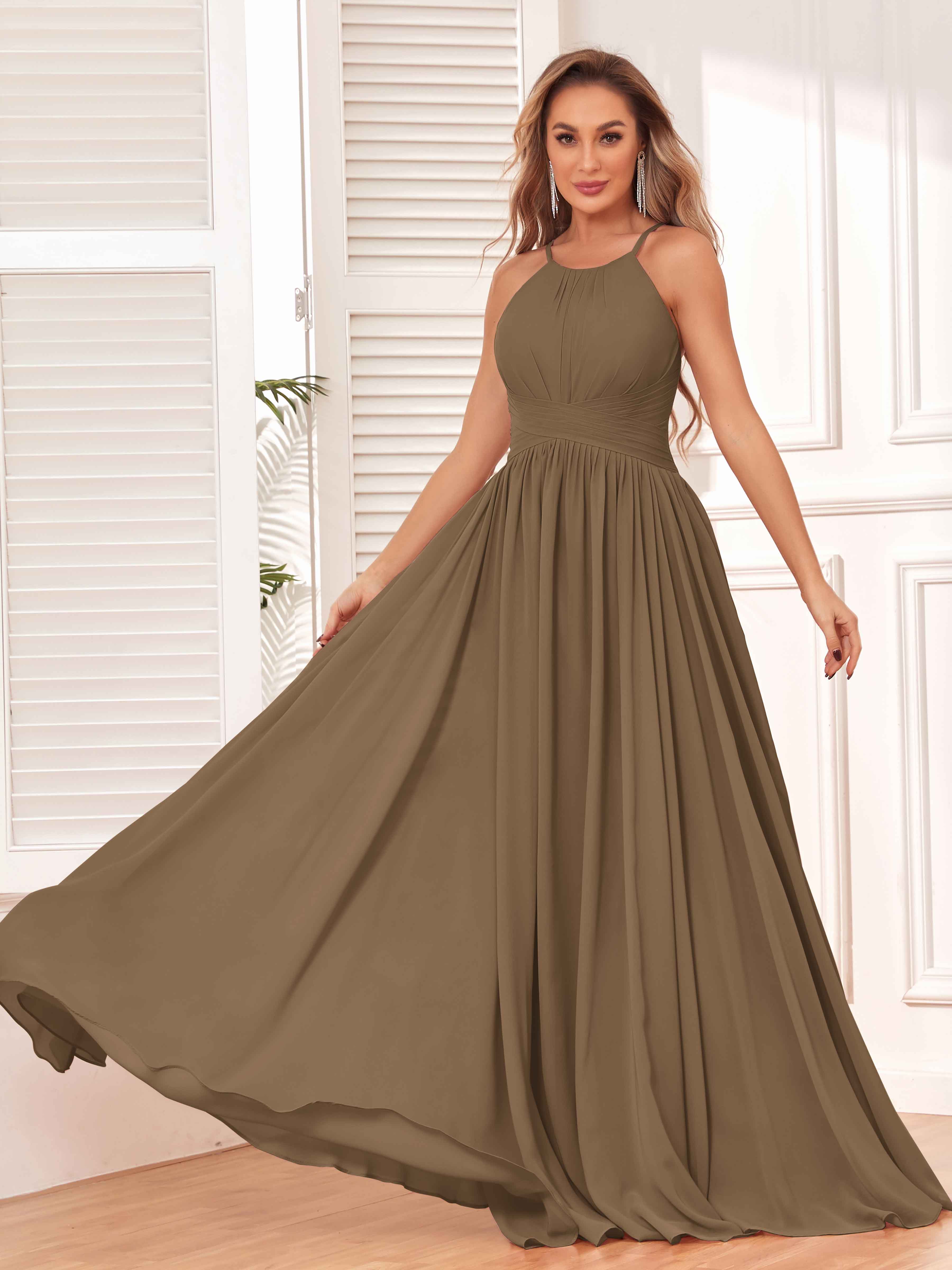 Mocha Chiffon Dresses