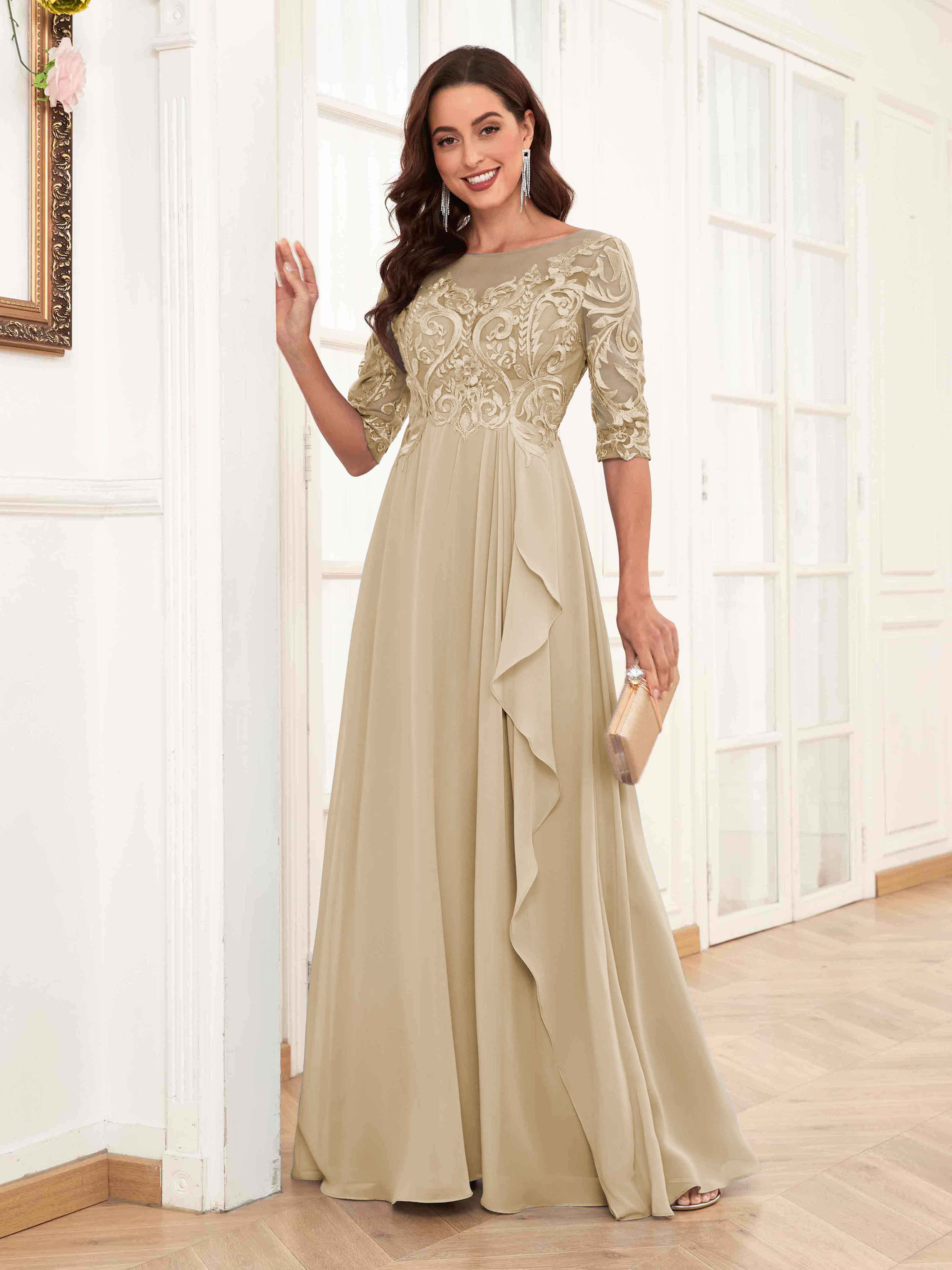 Mother of the cheapest bride dresses champagne colour