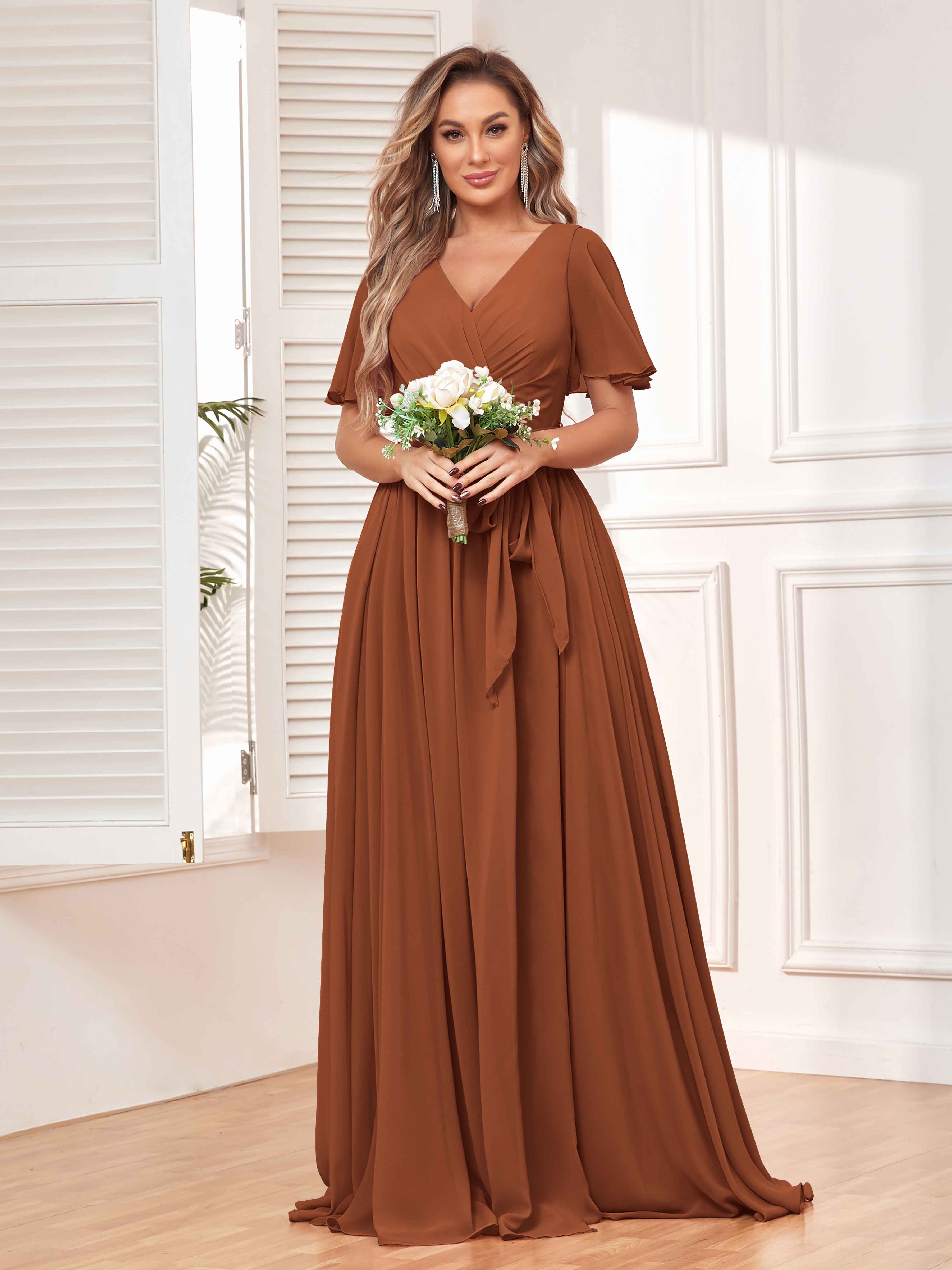 Short Tan Bridesmaid Dresses