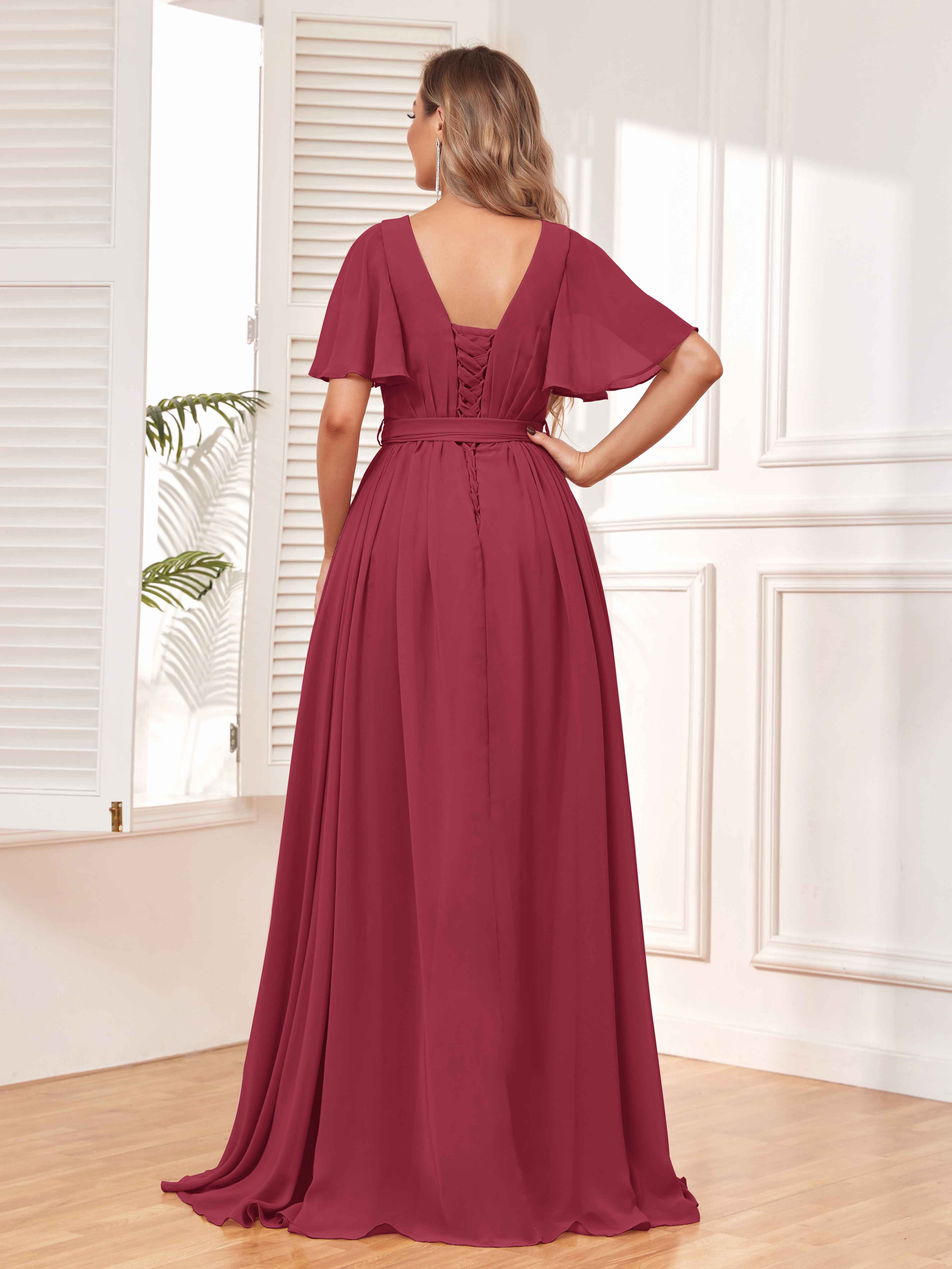 Modest red outlet bridesmaid dresses