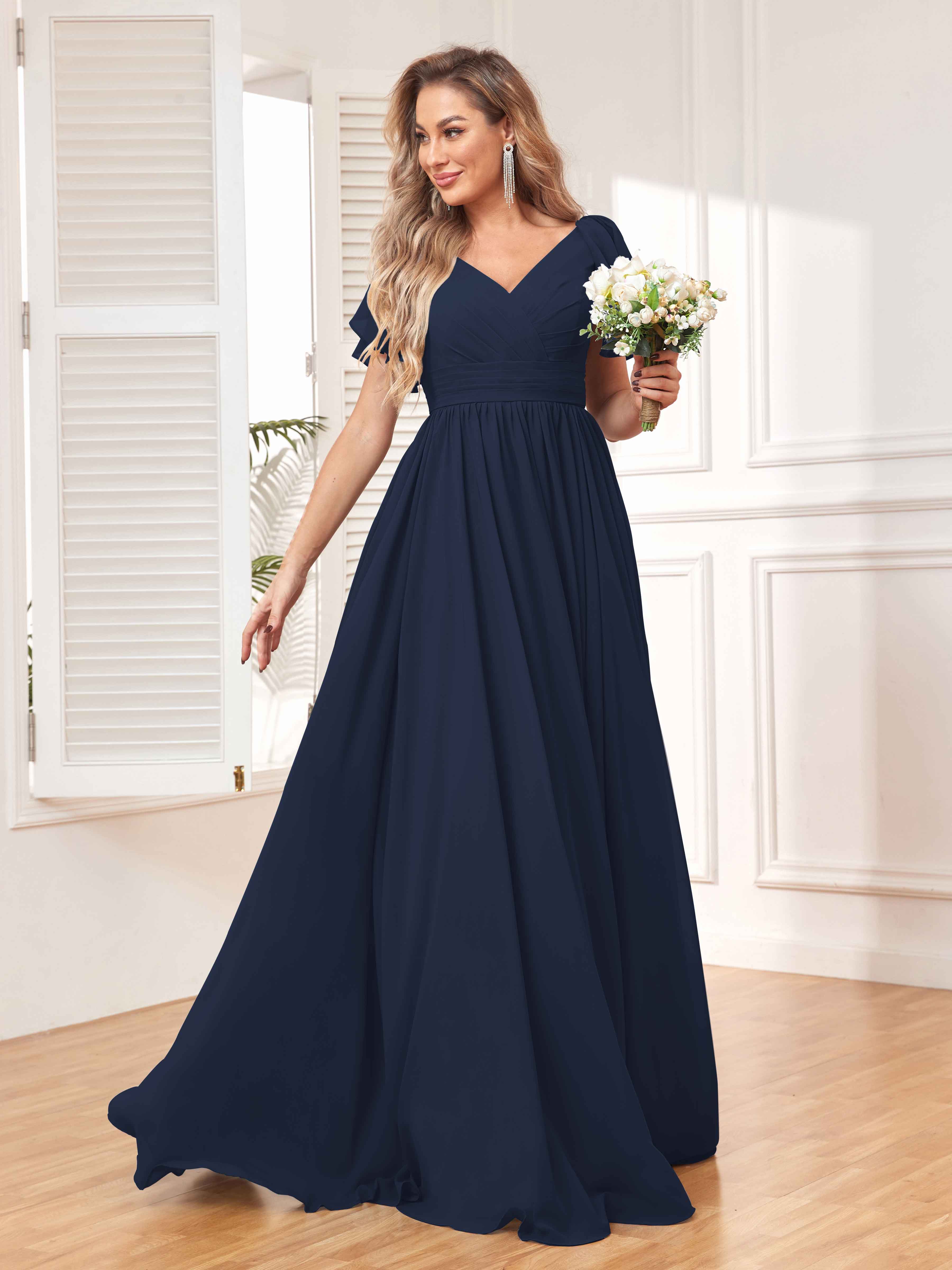 Navy Blue Short Cheap Bridesmaid Dresses