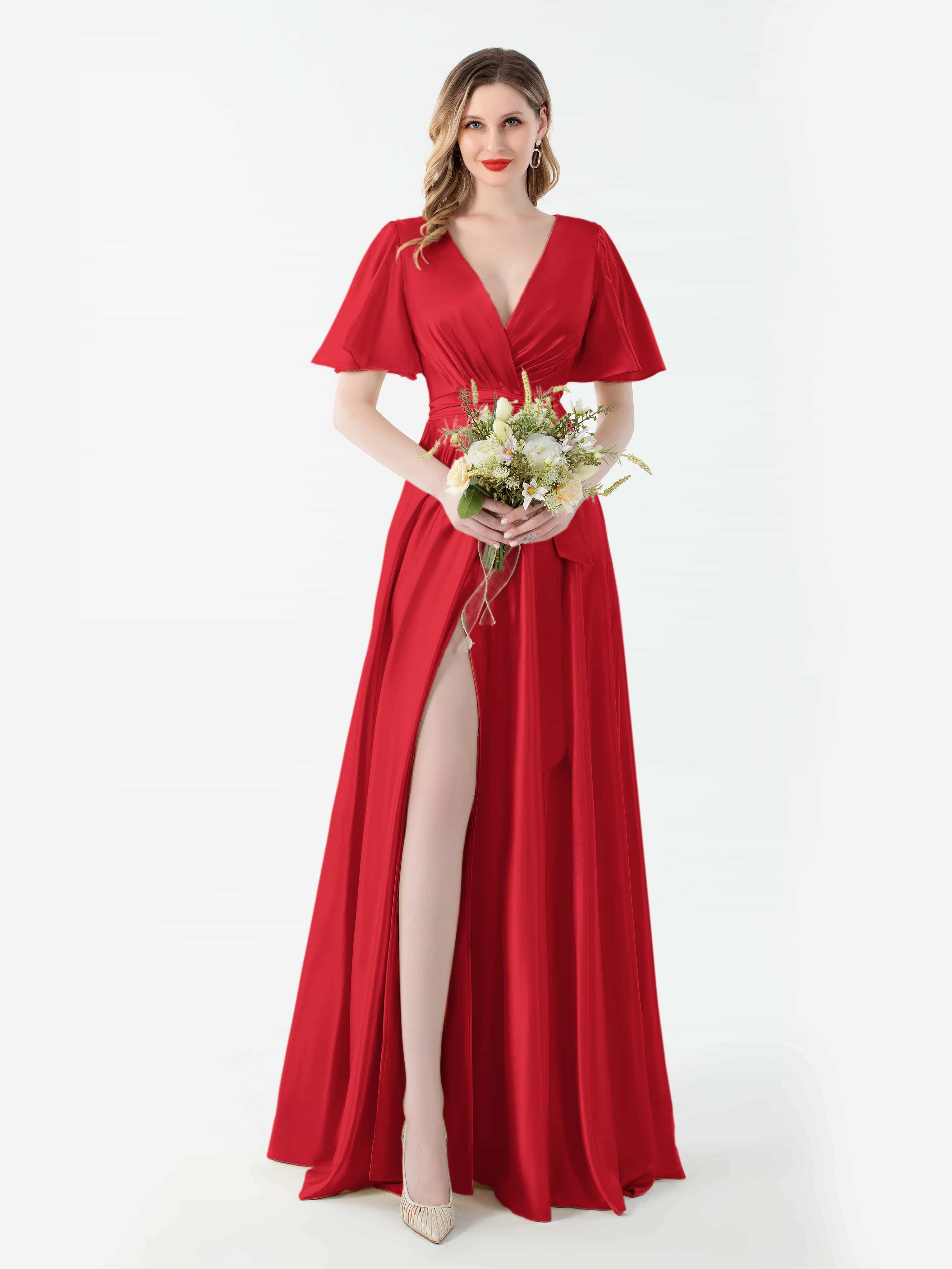 Cherry red outlet bridesmaid dresses