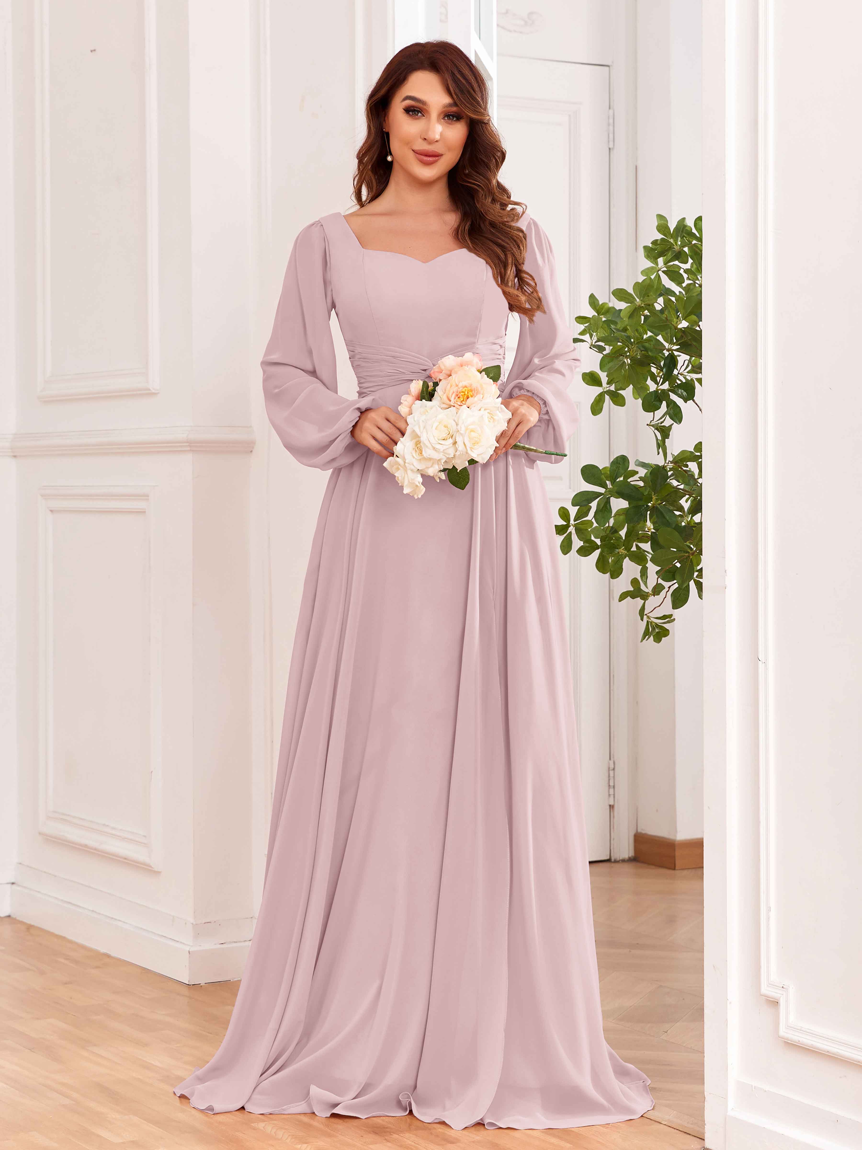 modest bridesmaid dresses with sleeves under