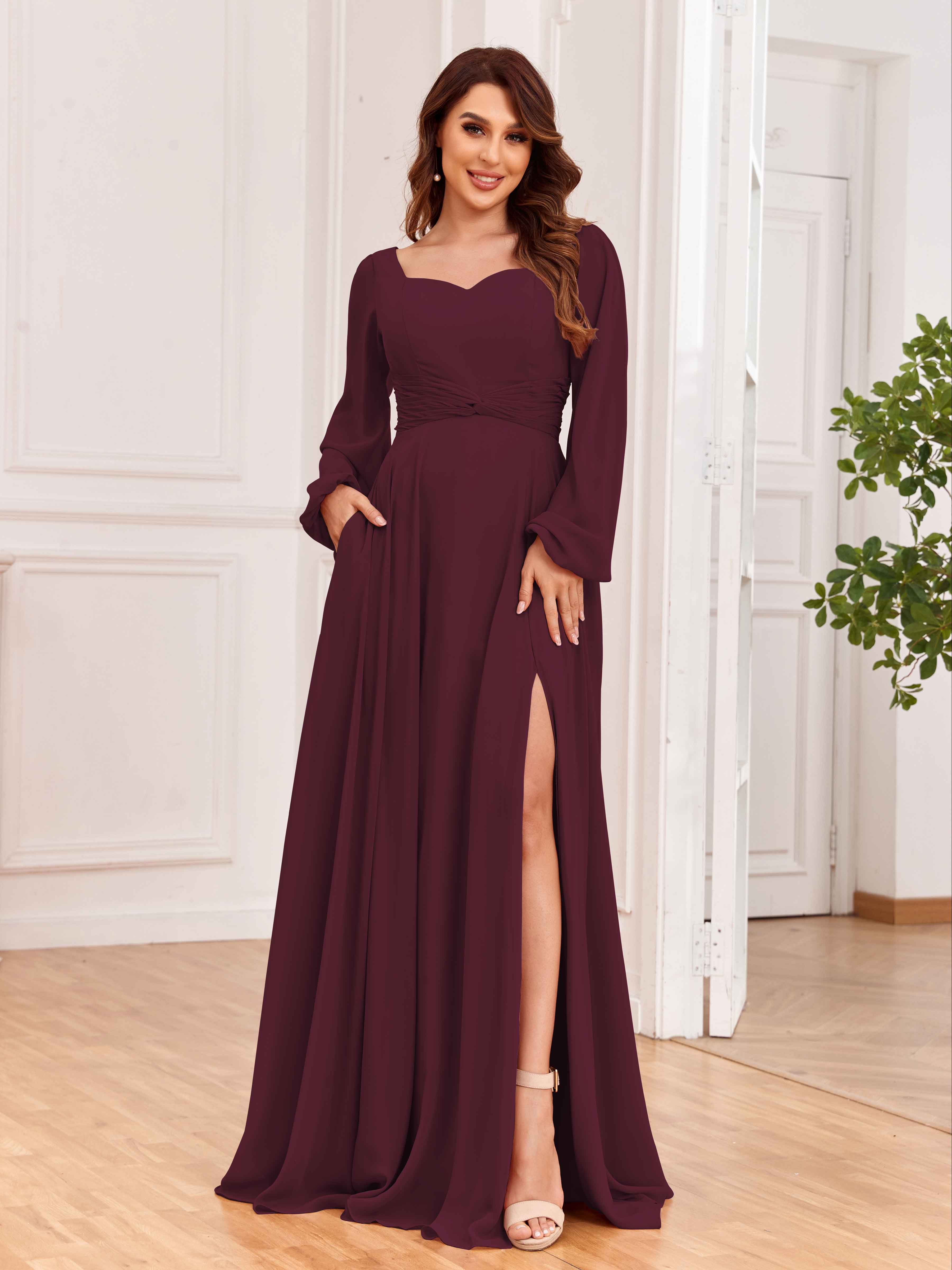 modest bridesmaid dresses with sleeves under