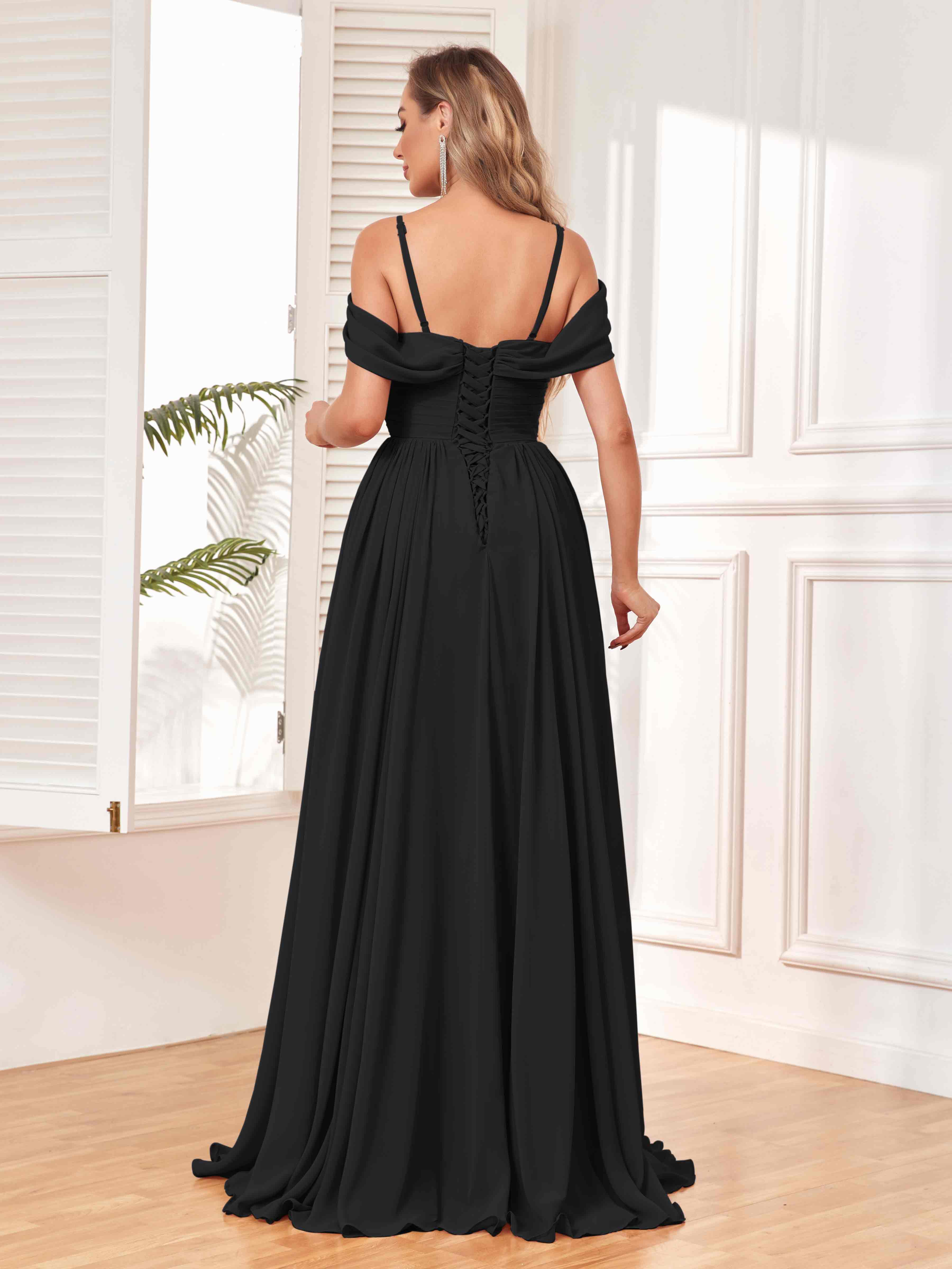 Backless Black Bridesmaid Dresses