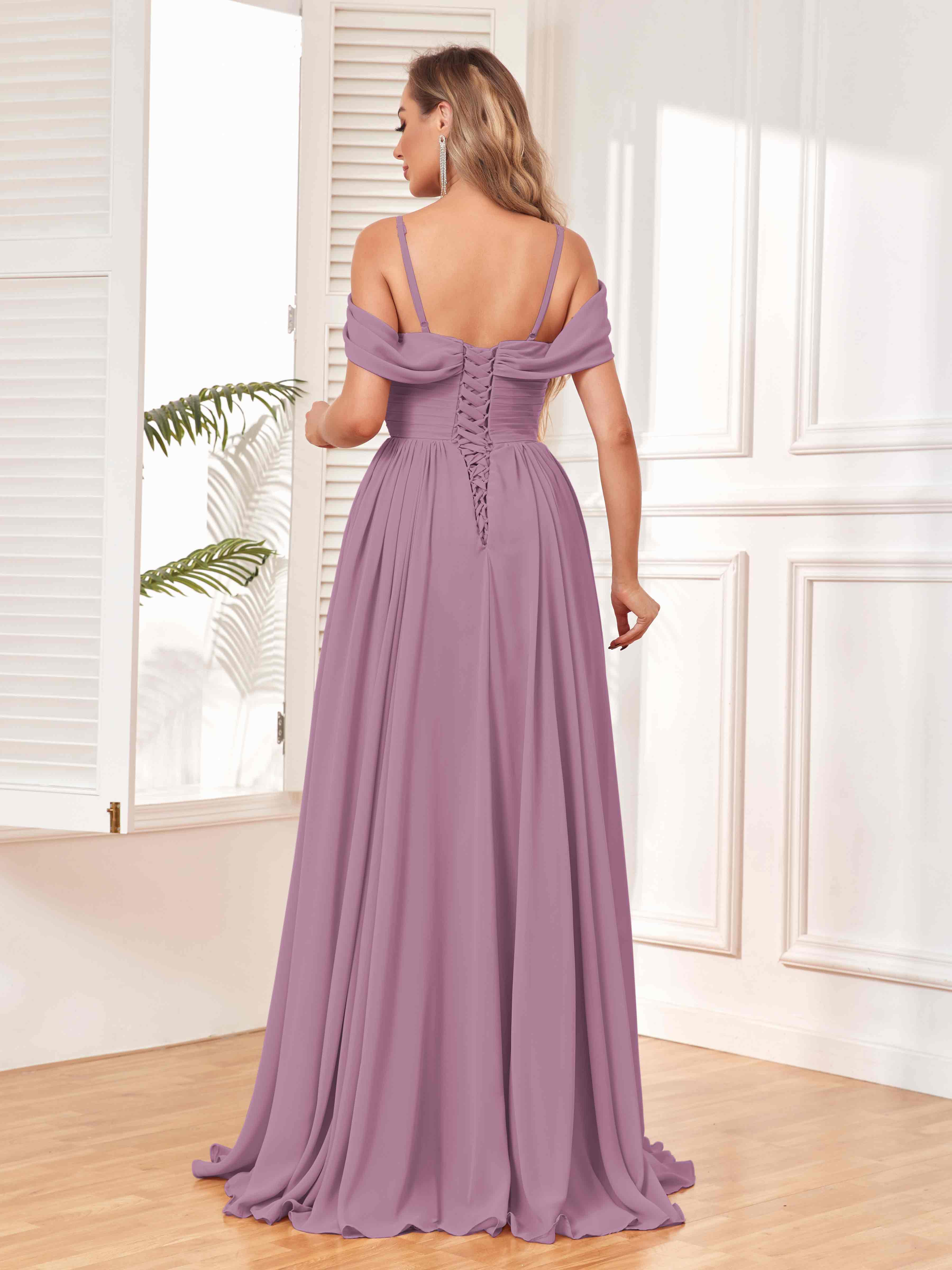 dusky purple bridesmaid dresses