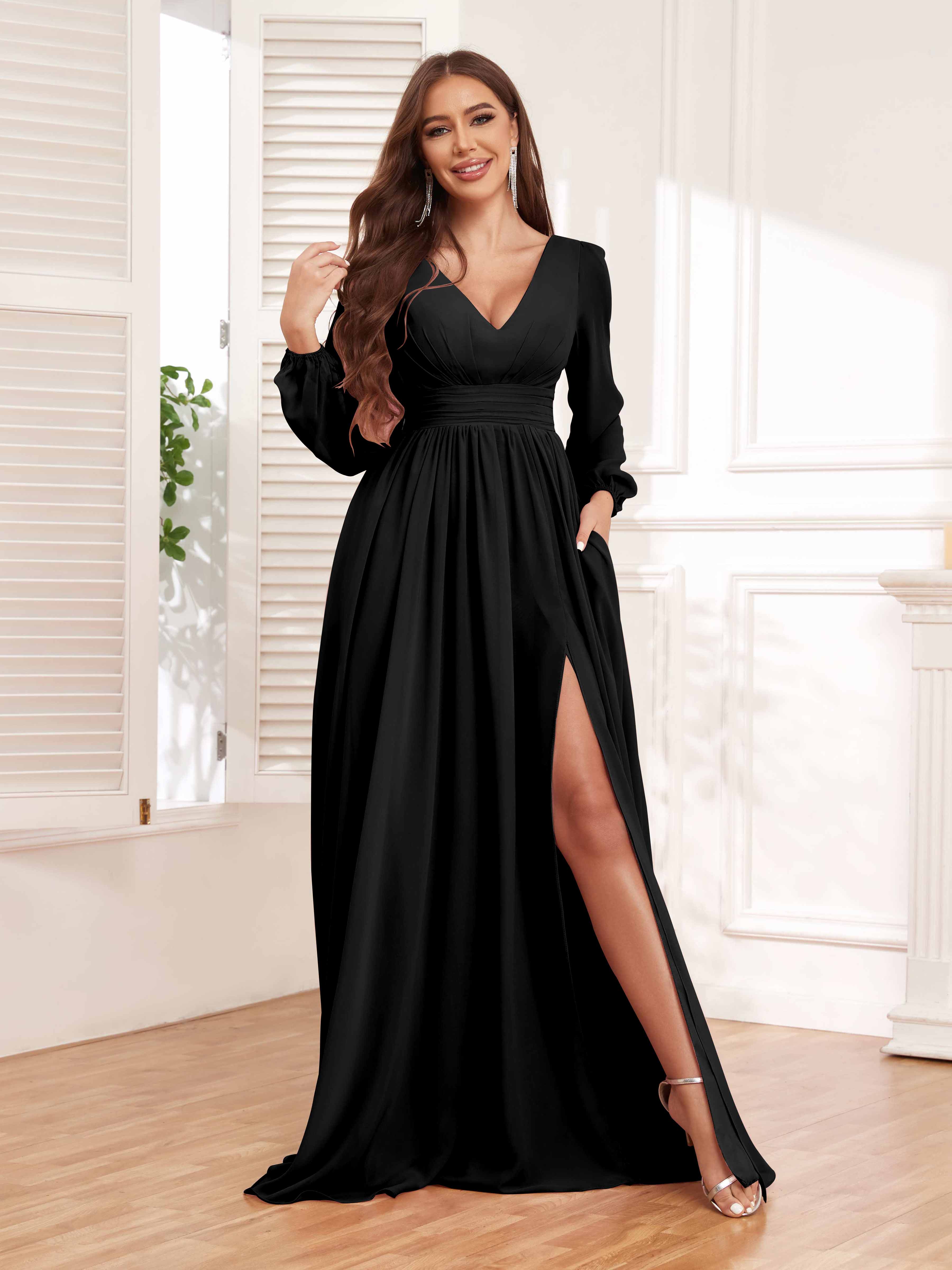Wedding Black Mother Of The Groom Dresses A-Line Mother Of The Bride Elegant Party V Wedding Black Mother Of The Groom Dresses A-Line Mother Of The Bride Elegant Party V